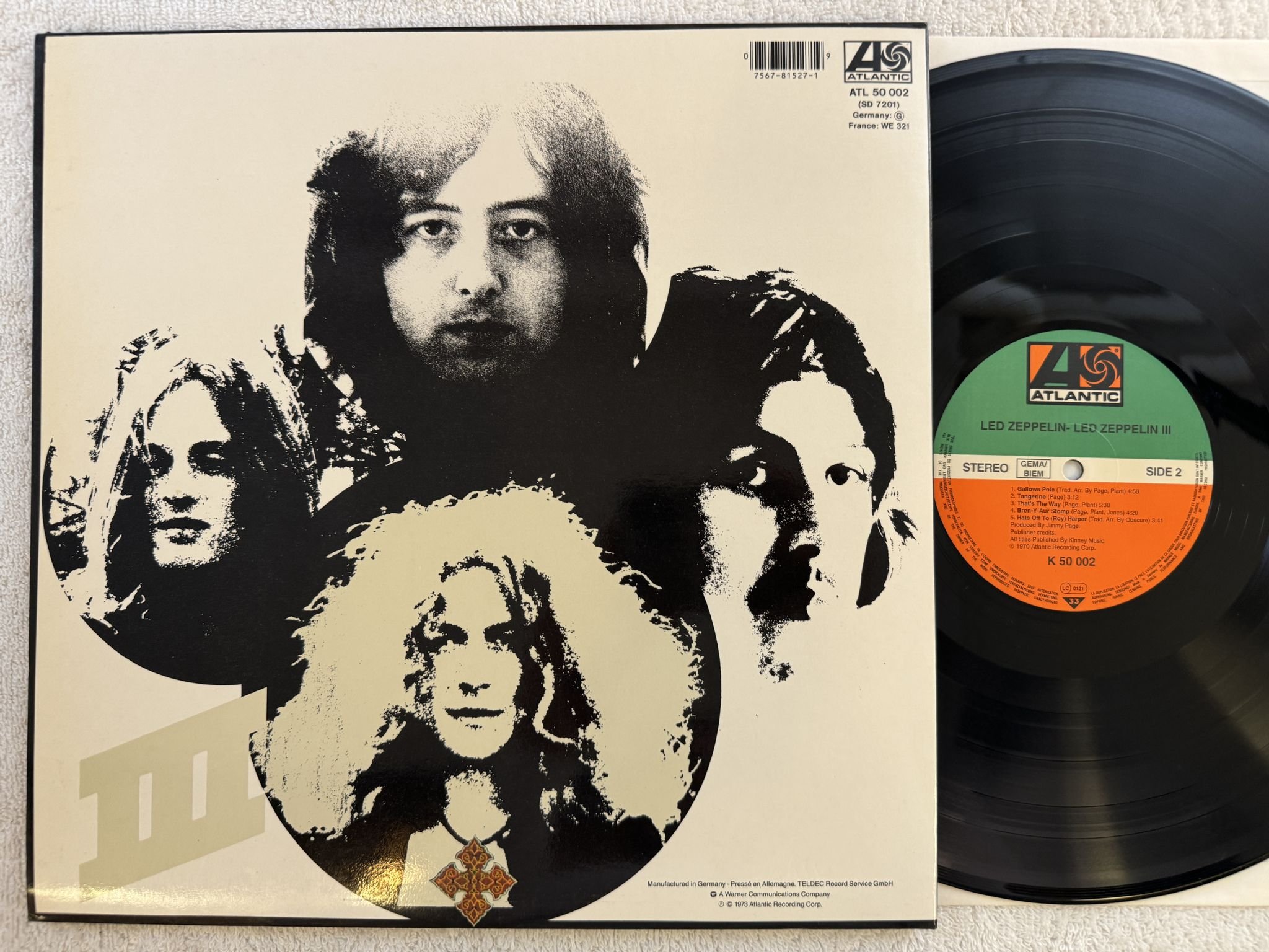 Omslagsbild för skivan LED ZEPPELIN III LP re Ger ATLANTIC K 50 002 *** CLASSIC ***