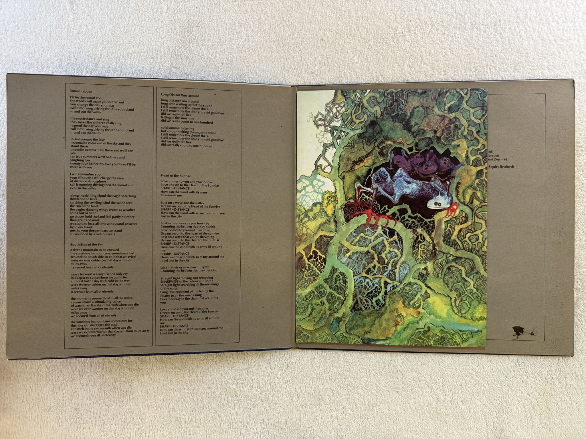 Omslagsbild för skivan YES fragile LP -71 UK plum ATLANTIC 2401019