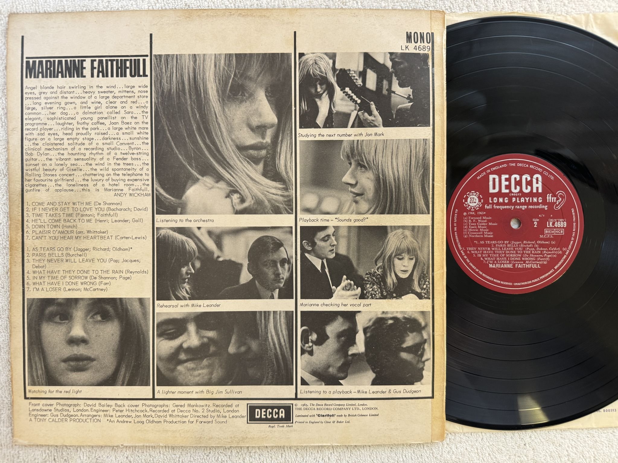 Omslagsbild för skivan MARIANNE FAITHFUL s/t LP -65 UK mono DECCA LK 4689