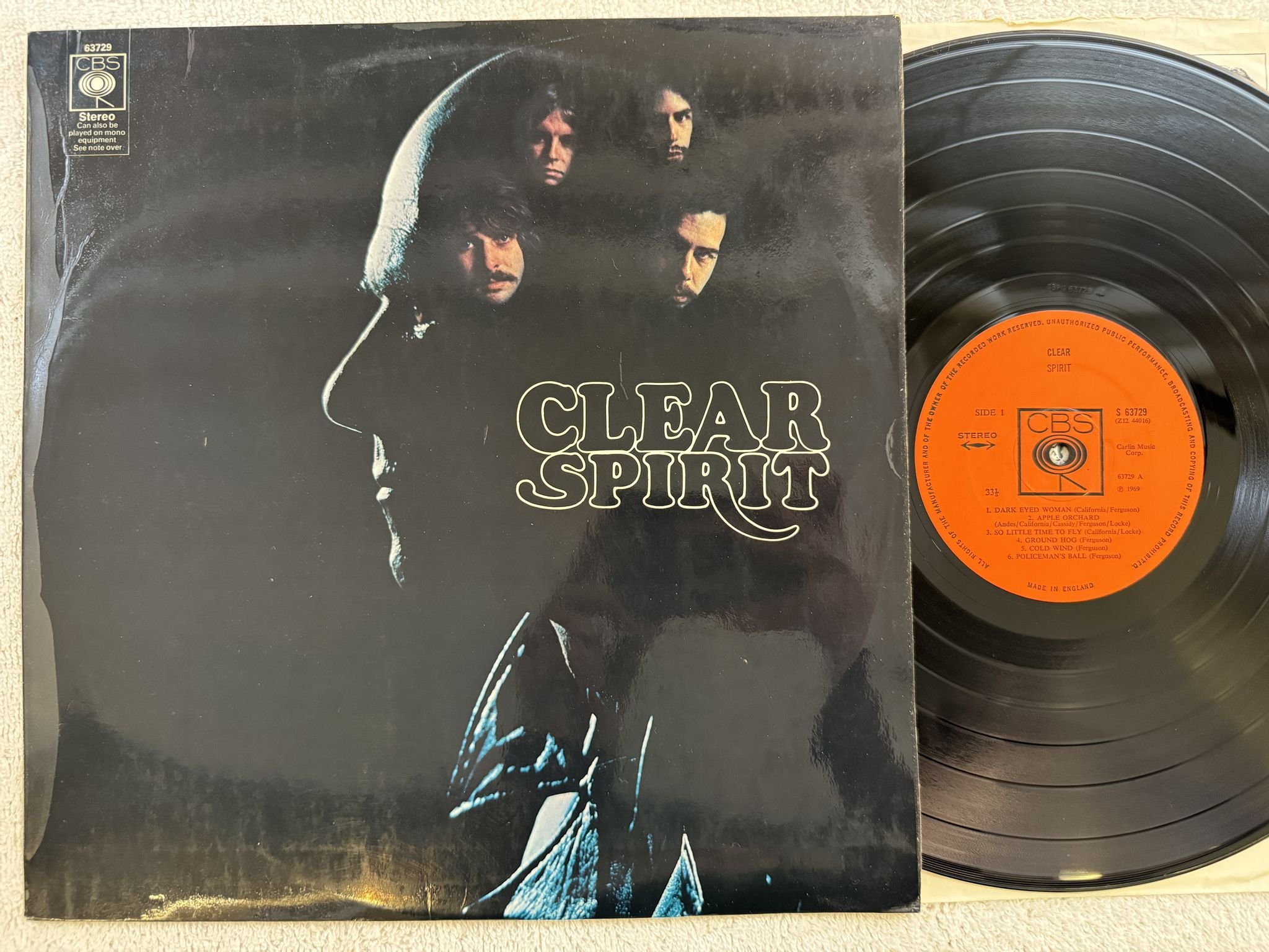 Omslagsbild för skivan SPIRIT clear LP -69 UK CBS S 63729