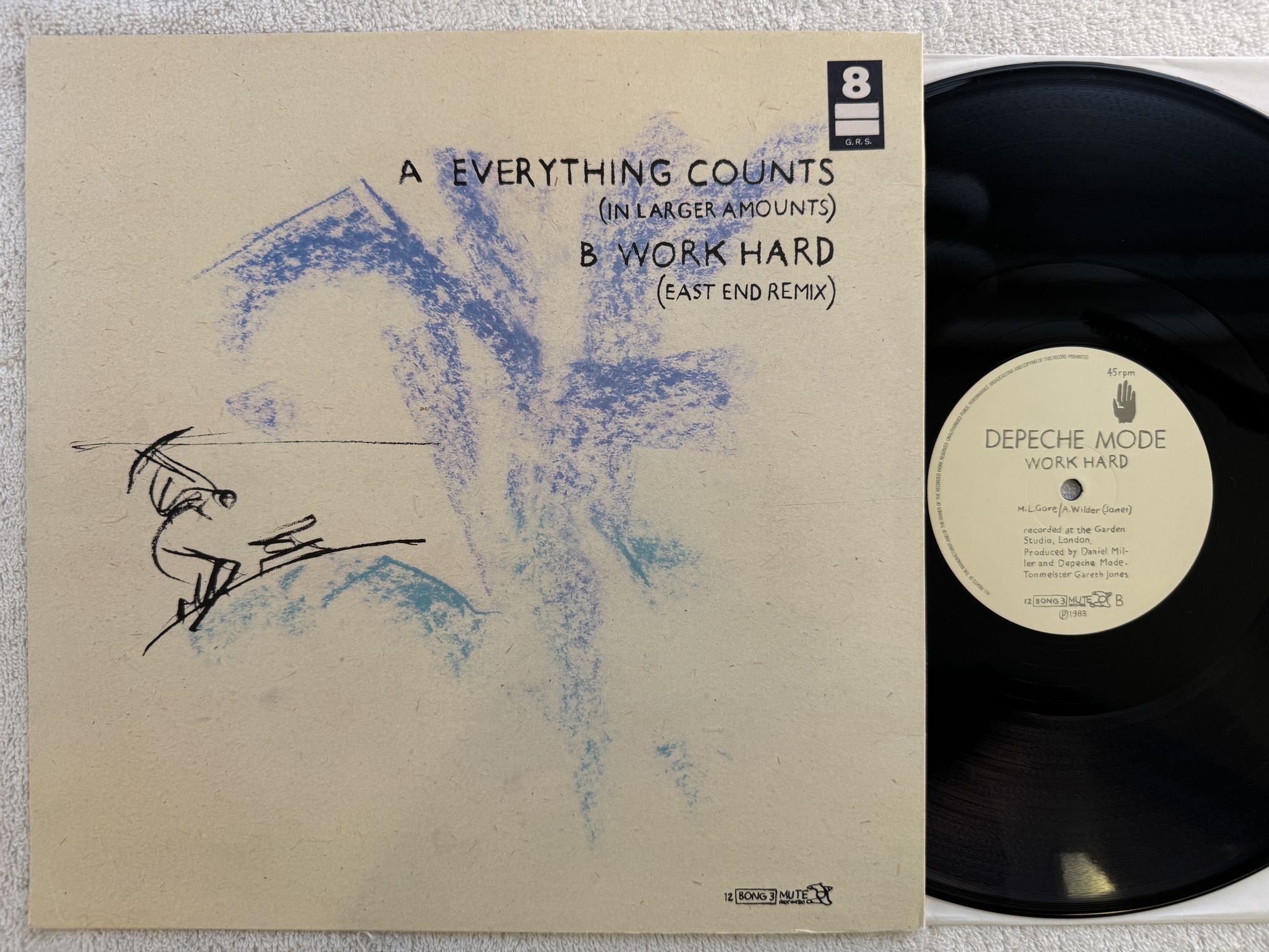 Omslagsbild för skivan DEPECHE MODE work hard 12" -83 MUTE 12 BONG 3