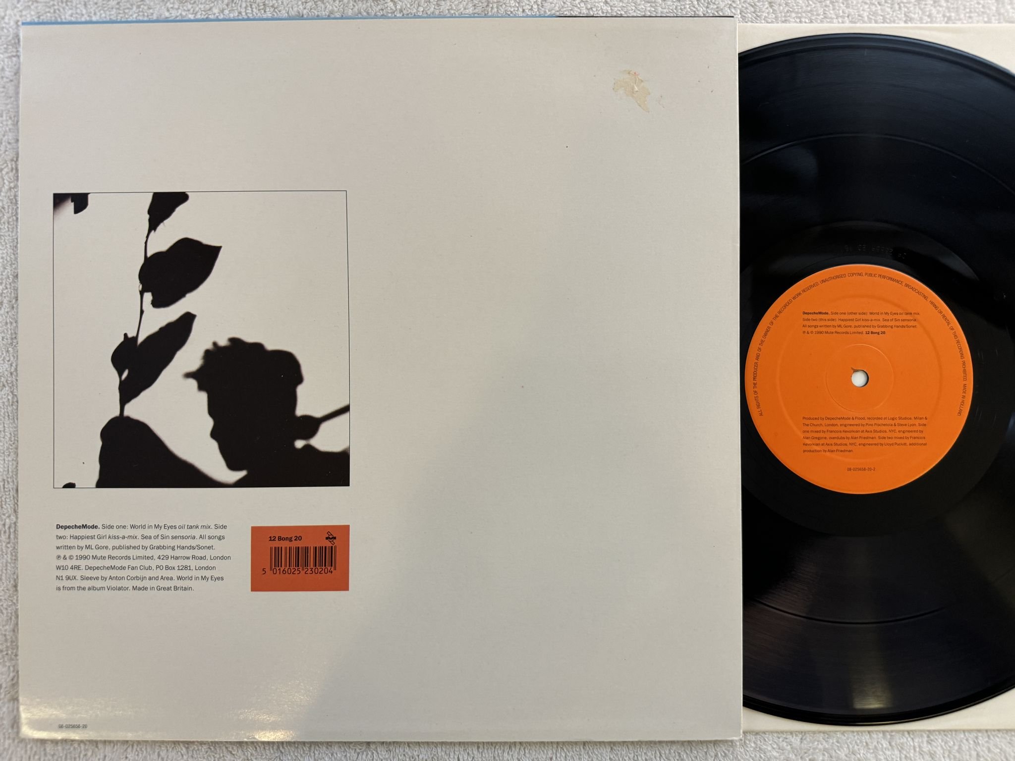 Omslagsbild för skivan DEPECHE MODE world in my eyes 12" -90 MUTE 12 BONG 20