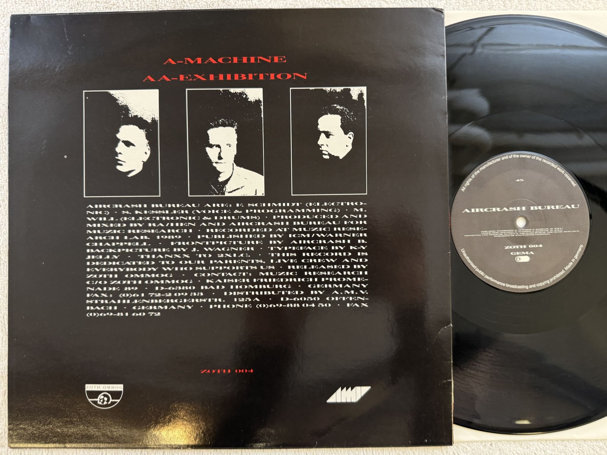 Omslagsbild för skivan AIRCRASH BUREAU Exhibition 12" -89 Ger ZOTH OMMOG ZOTH 004