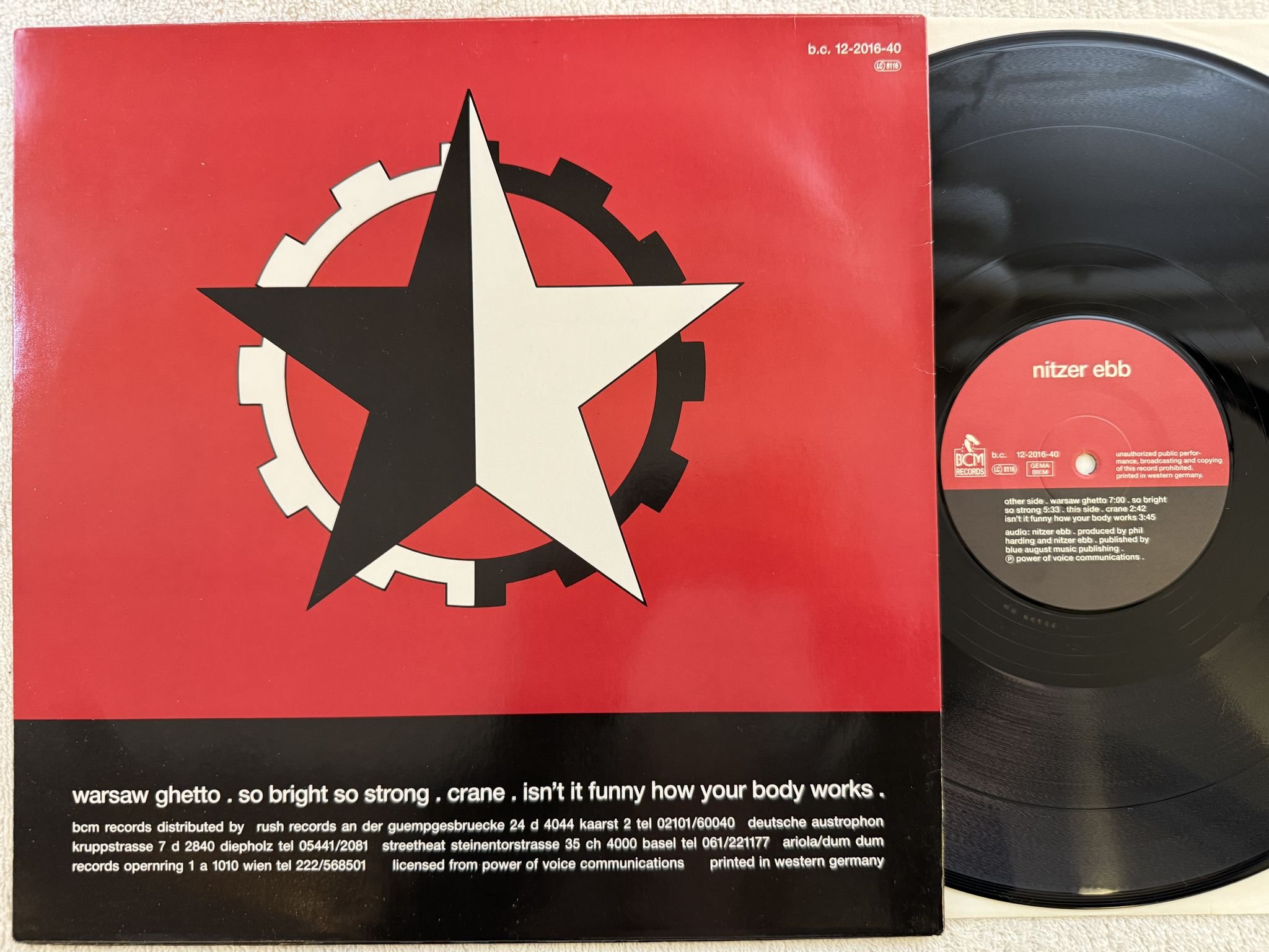 Omslagsbild för skivan NITZER EBB Warsaw Ghetto 12" -87 BCM 12-2016-40