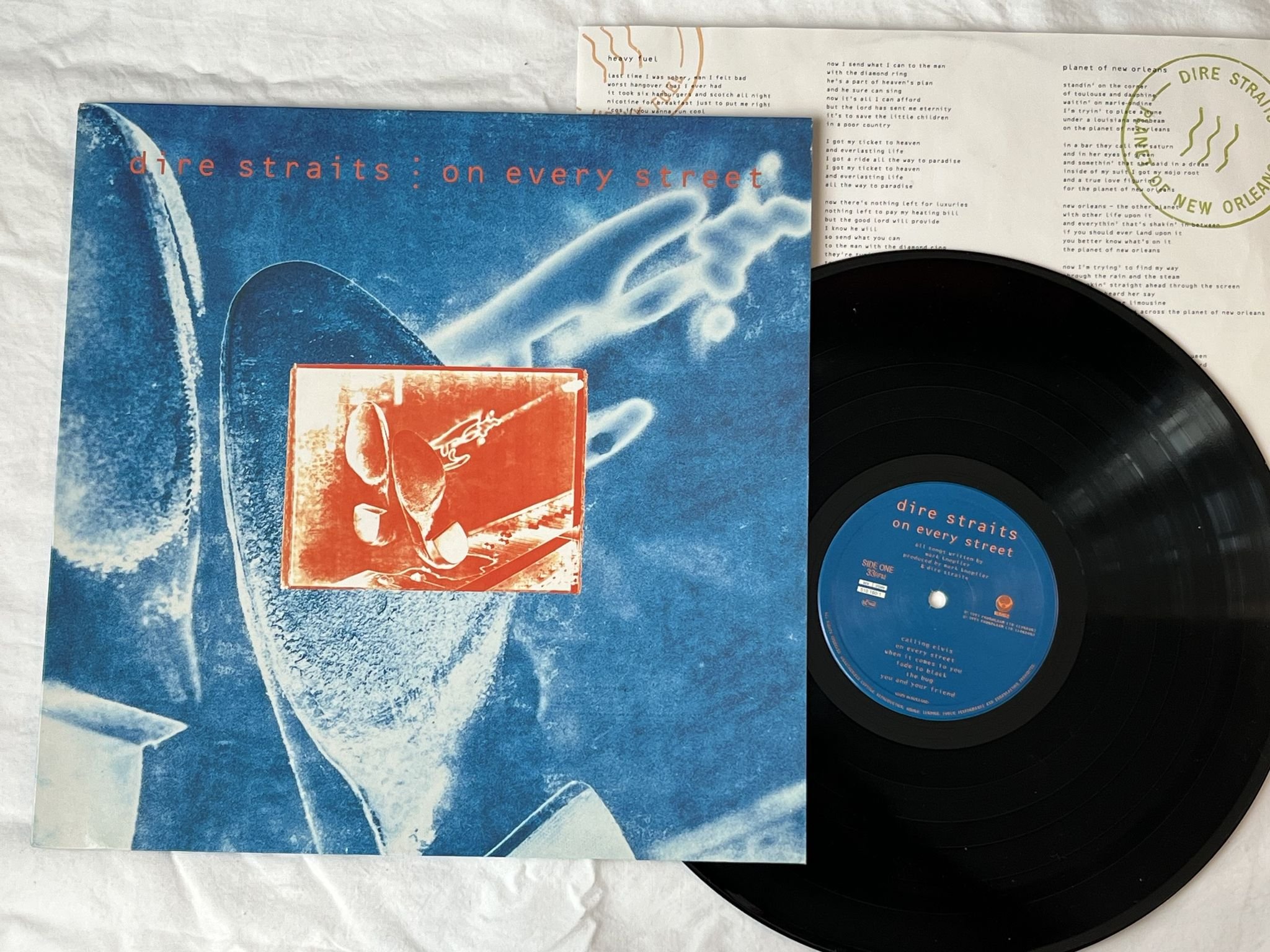 Omslagsbild för skivan DIRE STRAITS on every street LP -91 Hol VERTIGO 510 160-1