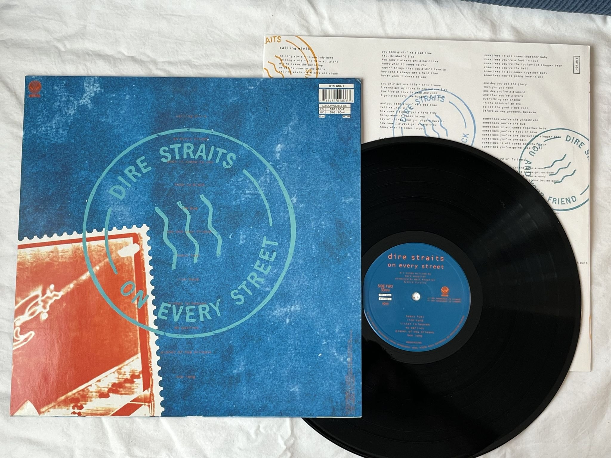 Omslagsbild för skivan DIRE STRAITS on every street LP -91 Hol VERTIGO 510 160-1