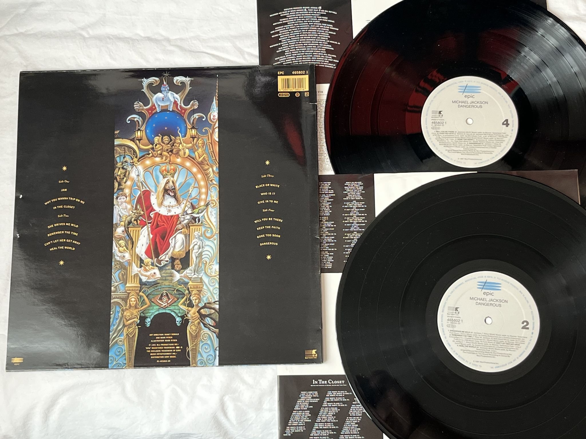 Omslagsbild för skivan MICHAEL JACKSON dangerous 2xLP -91 Hol EPIC 4658021