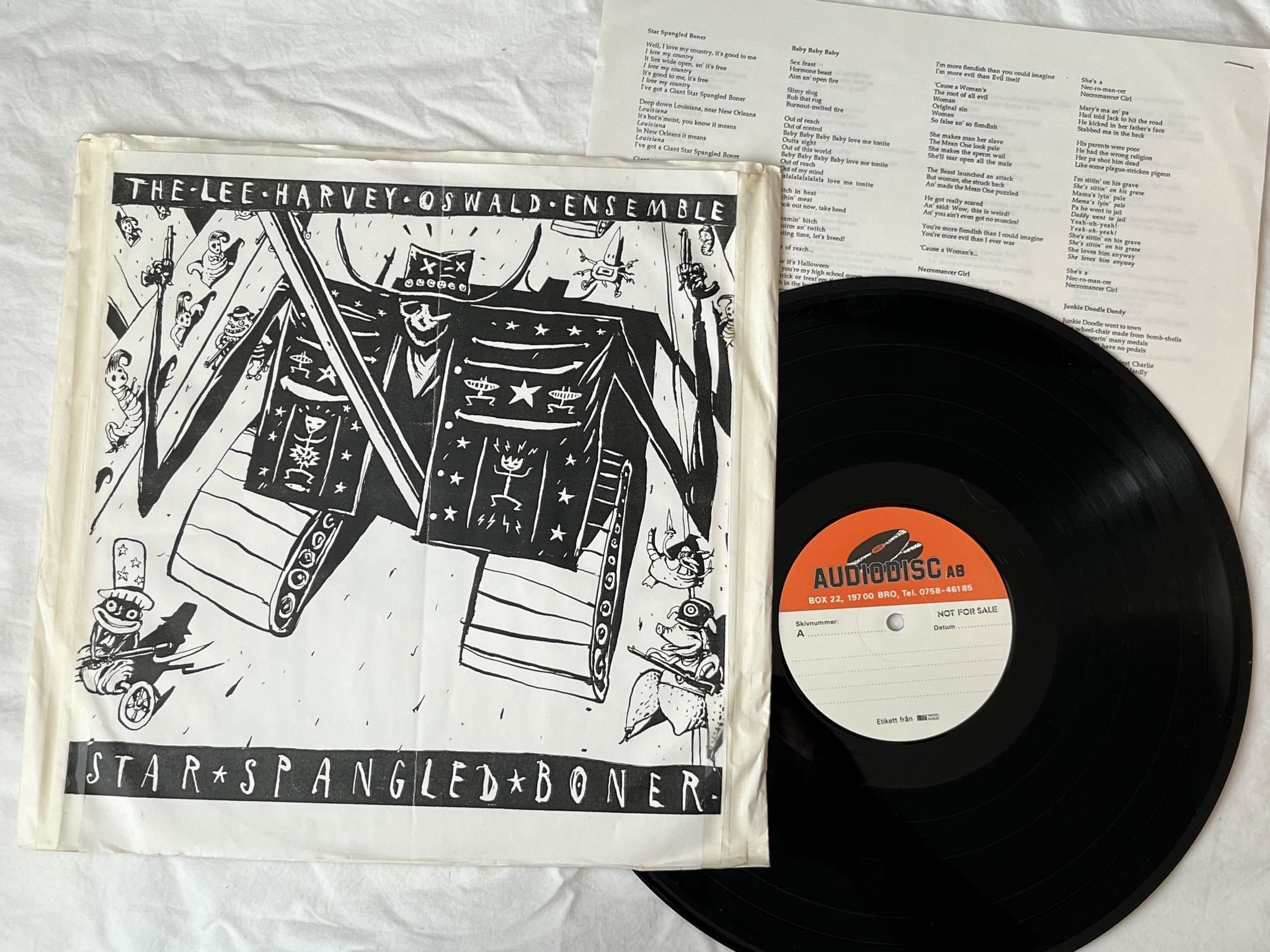 Omslagsbild för skivan THE LEE HARVEY OSWALD ENSEMBLE Star Spangled Boner LP -89 Swe JOKE 918 Testpress