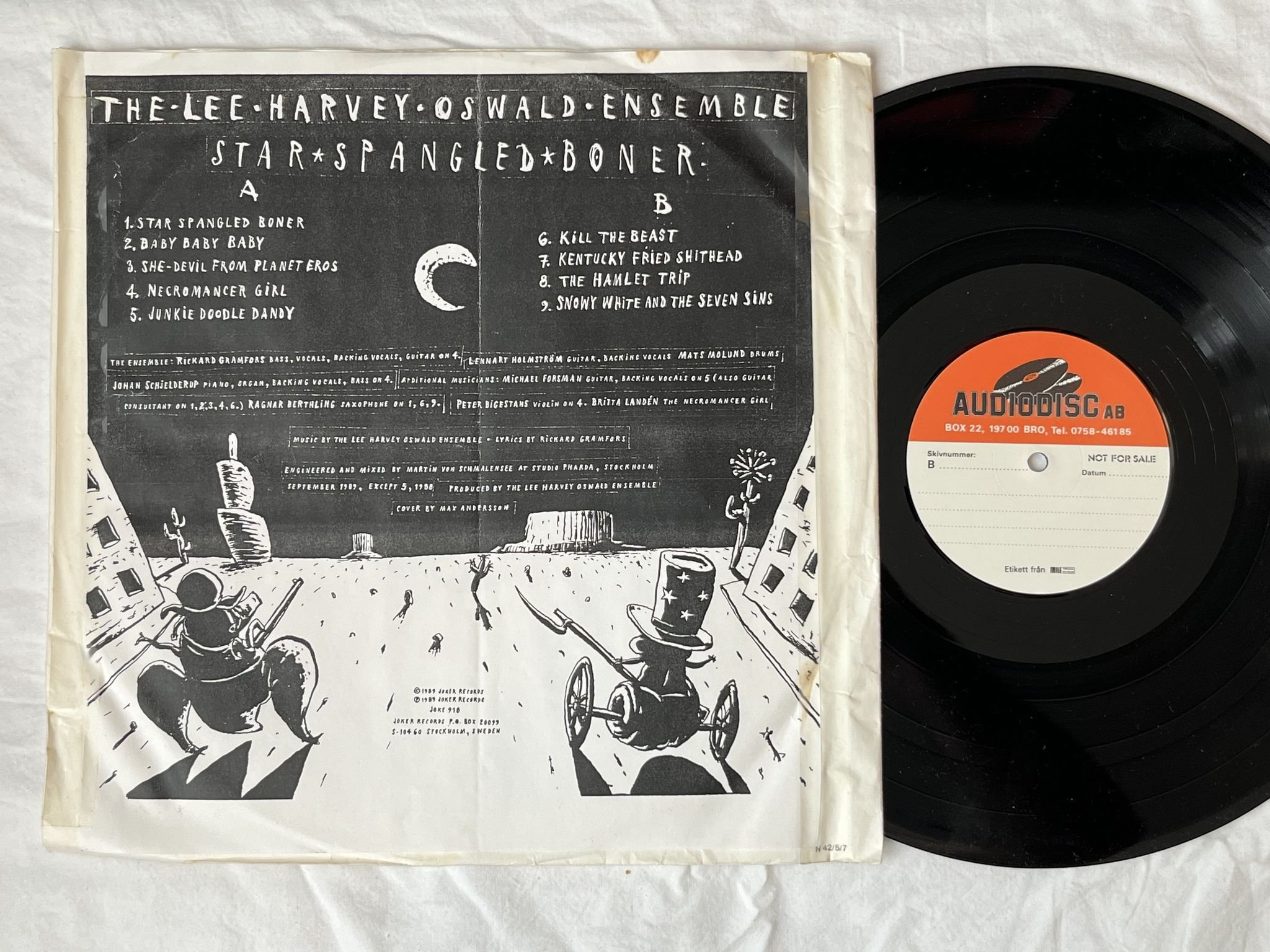 Omslagsbild för skivan THE LEE HARVEY OSWALD ENSEMBLE Star Spangled Boner LP -89 Swe JOKE 918 Testpress