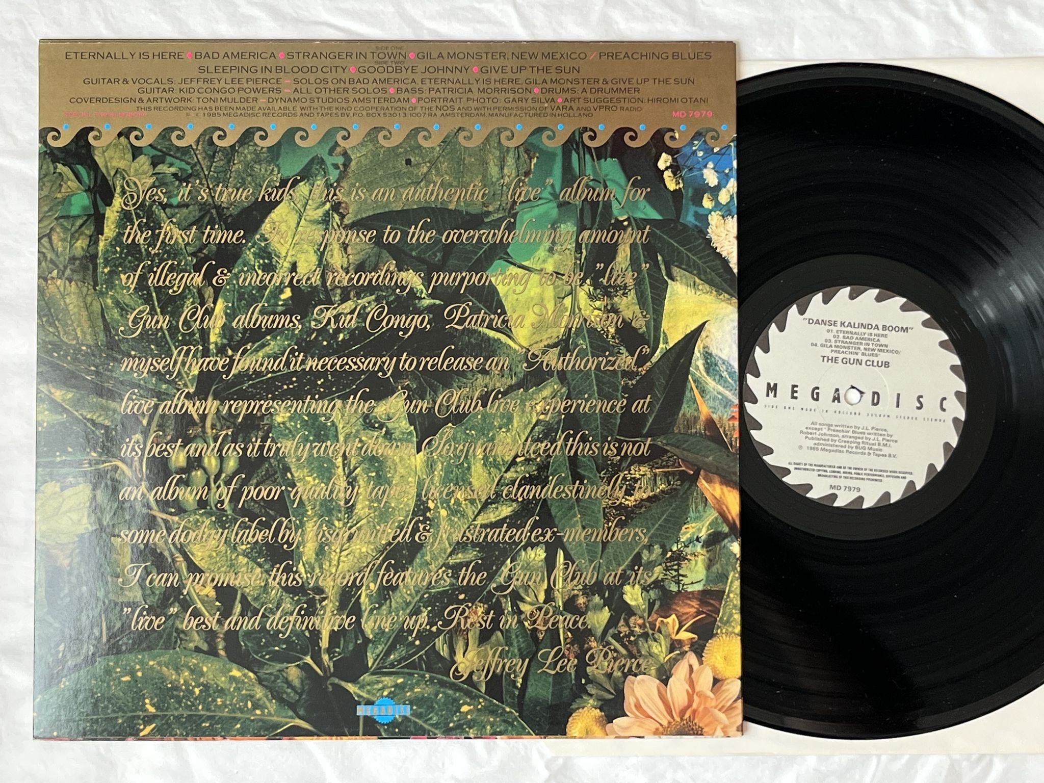 Omslagsbild för skivan THE GUN CLUB danse kalinda boom LP -85 Hol MEGADISC MD 7979