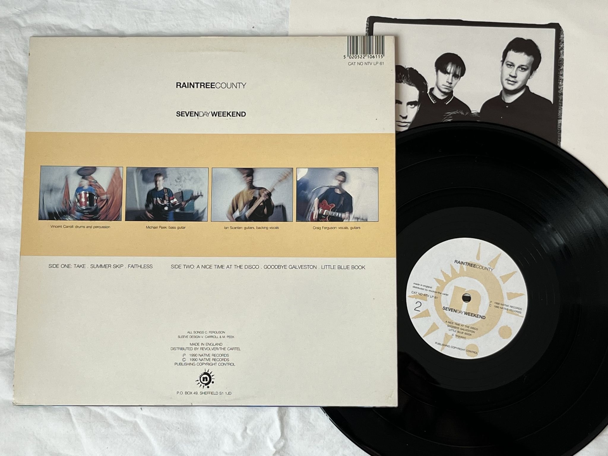 Omslagsbild för skivan RAINTREE COUNTY Seven Day Weekend LP -90 NATIVE NTV LP 61