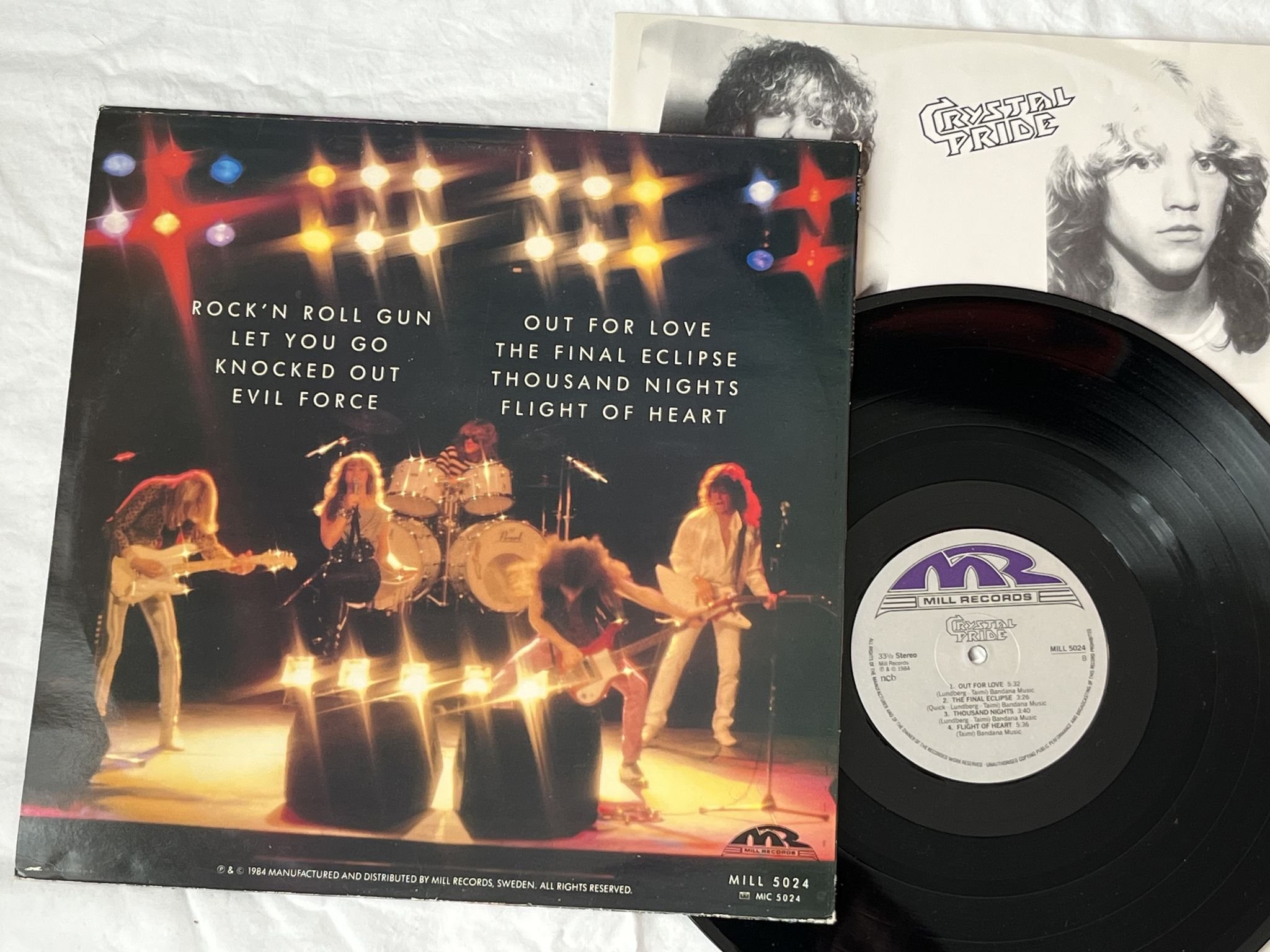 Omslagsbild för skivan CRYSTAL PRIDE s/t LP -84 ncb MILL RECORDS MILL 5024
