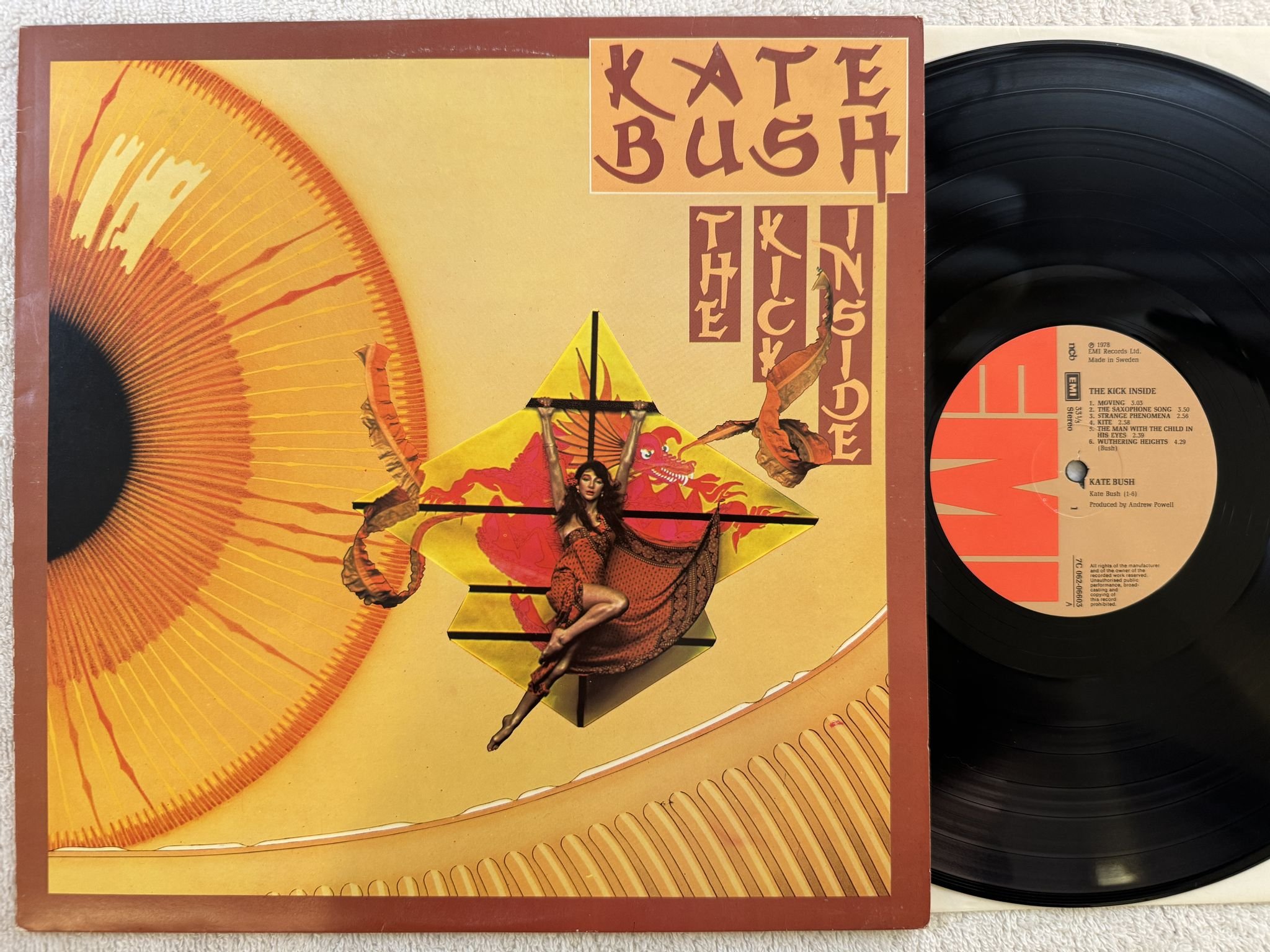Omslagsbild för skivan KATE BUSH the kick inside LP -78 ncb EMI 7C 062-06603