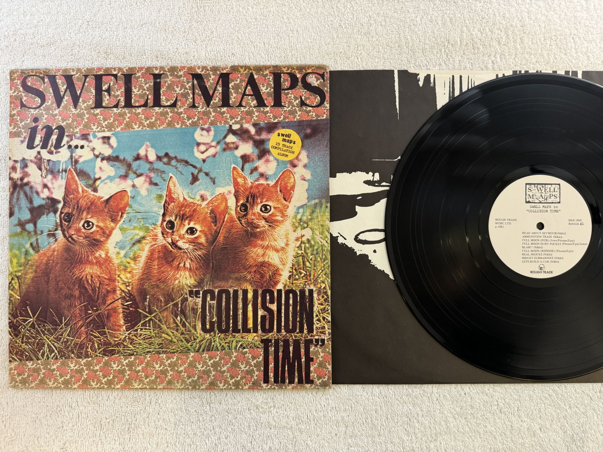 Omslagsbild för skivan SWELL MAPS Collision Time LP -82 UK rough trade ROUGH 41