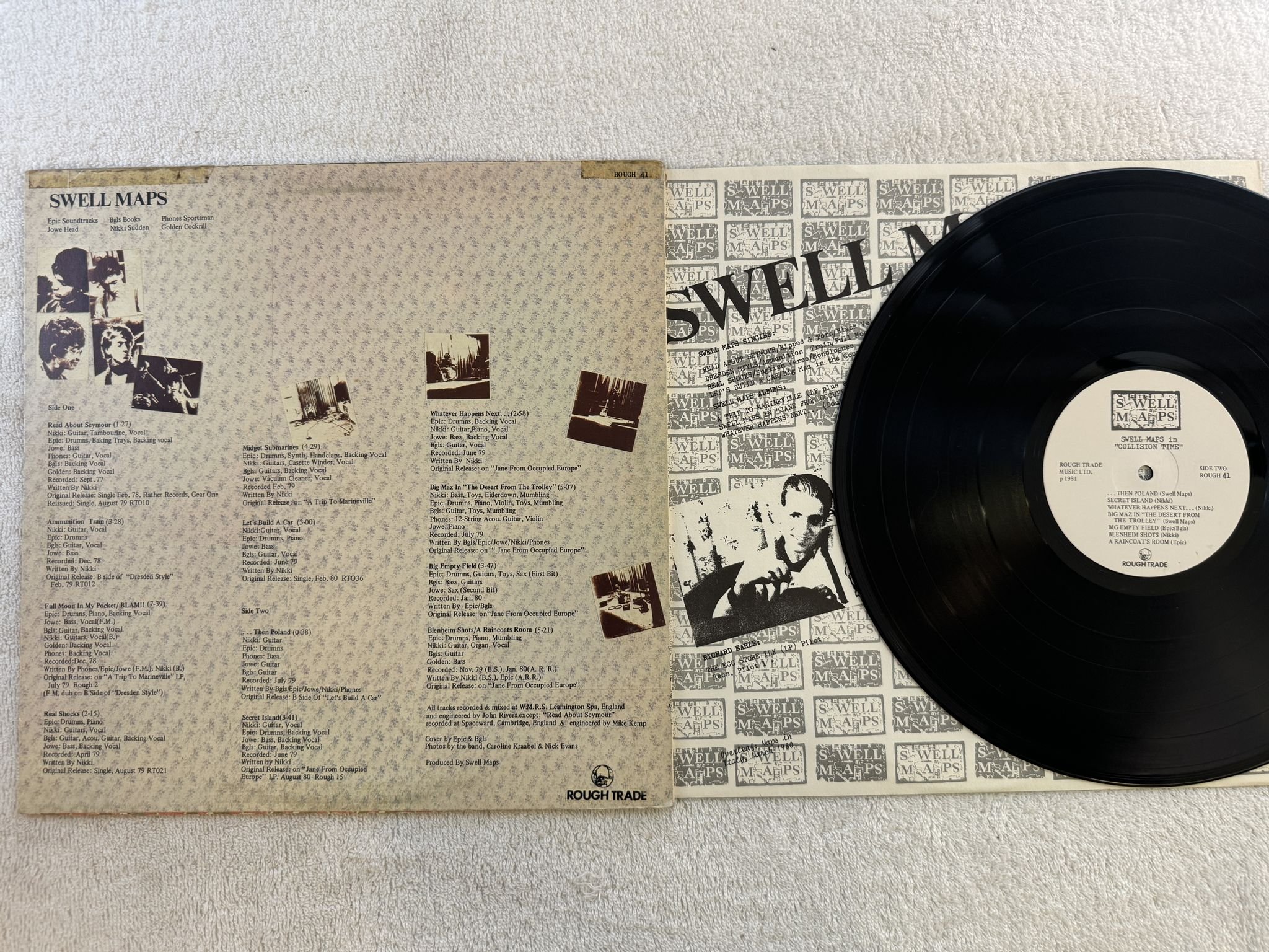Omslagsbild för skivan SWELL MAPS Collision Time LP -82 UK rough trade ROUGH 41