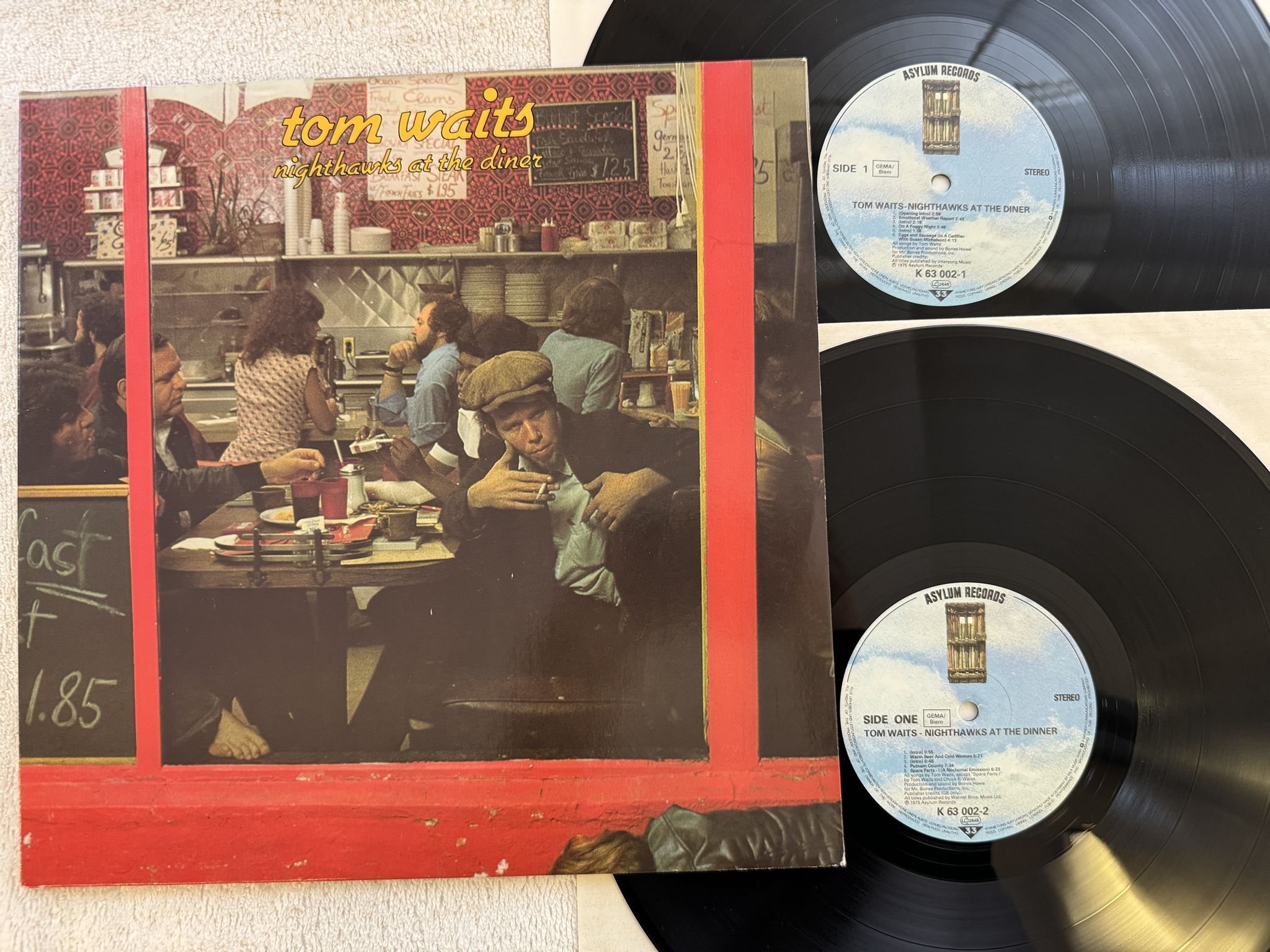 Omslagsbild för skivan TOM WAITS nighthawks at the dinner 2xLP re Ger ASYLUM K 63002-2