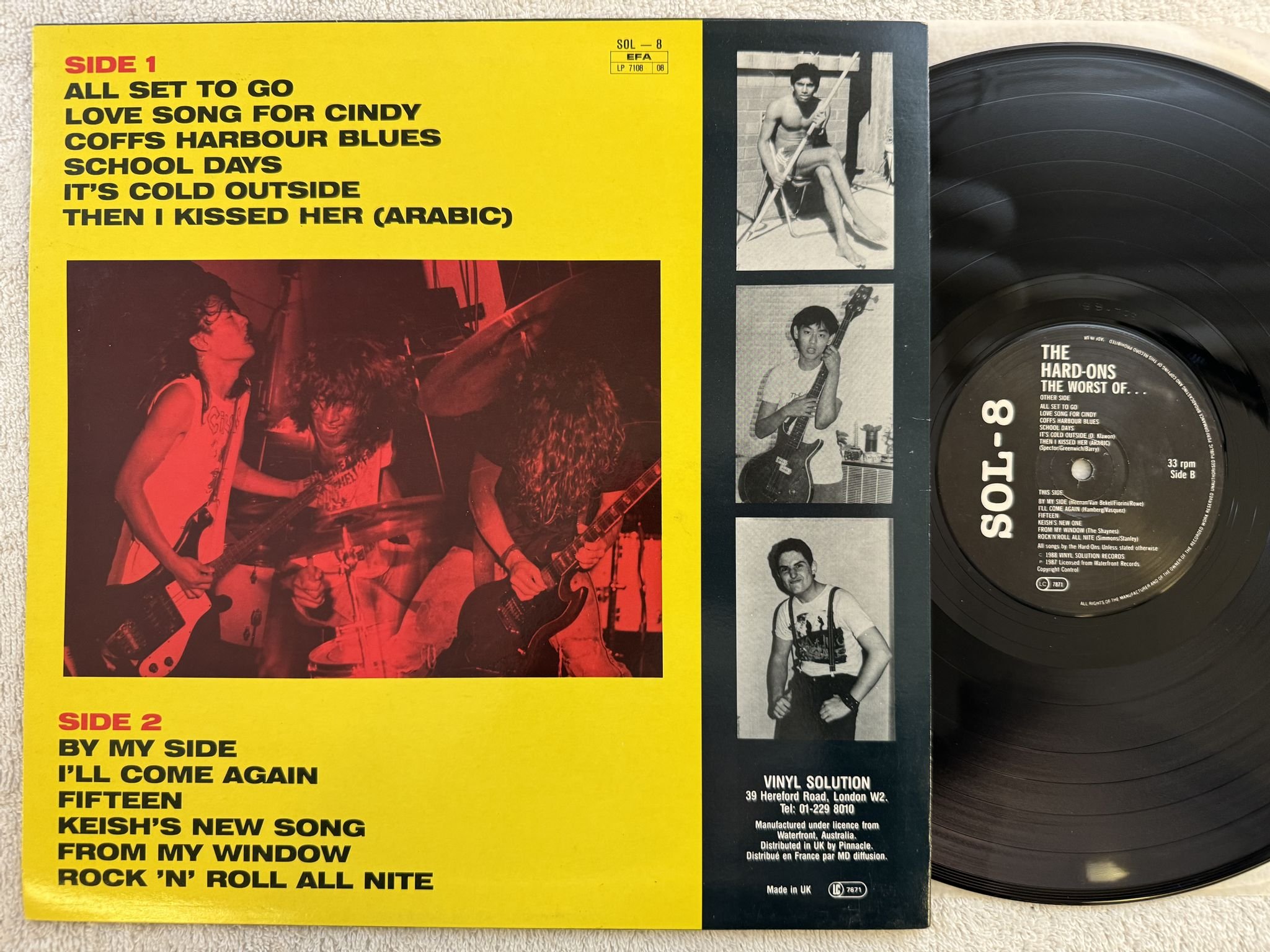 Omslagsbild för skivan THE HARD-ONS The Worst Of.... LP -88 vinyl solution sol-8