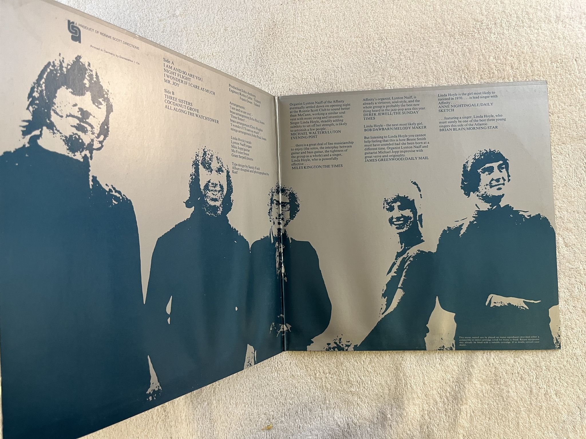 Omslagsbild för skivan AFFINITY s/t LP -70 Ger VERTIGO 6360 004 *** Rare Psych / prog ***