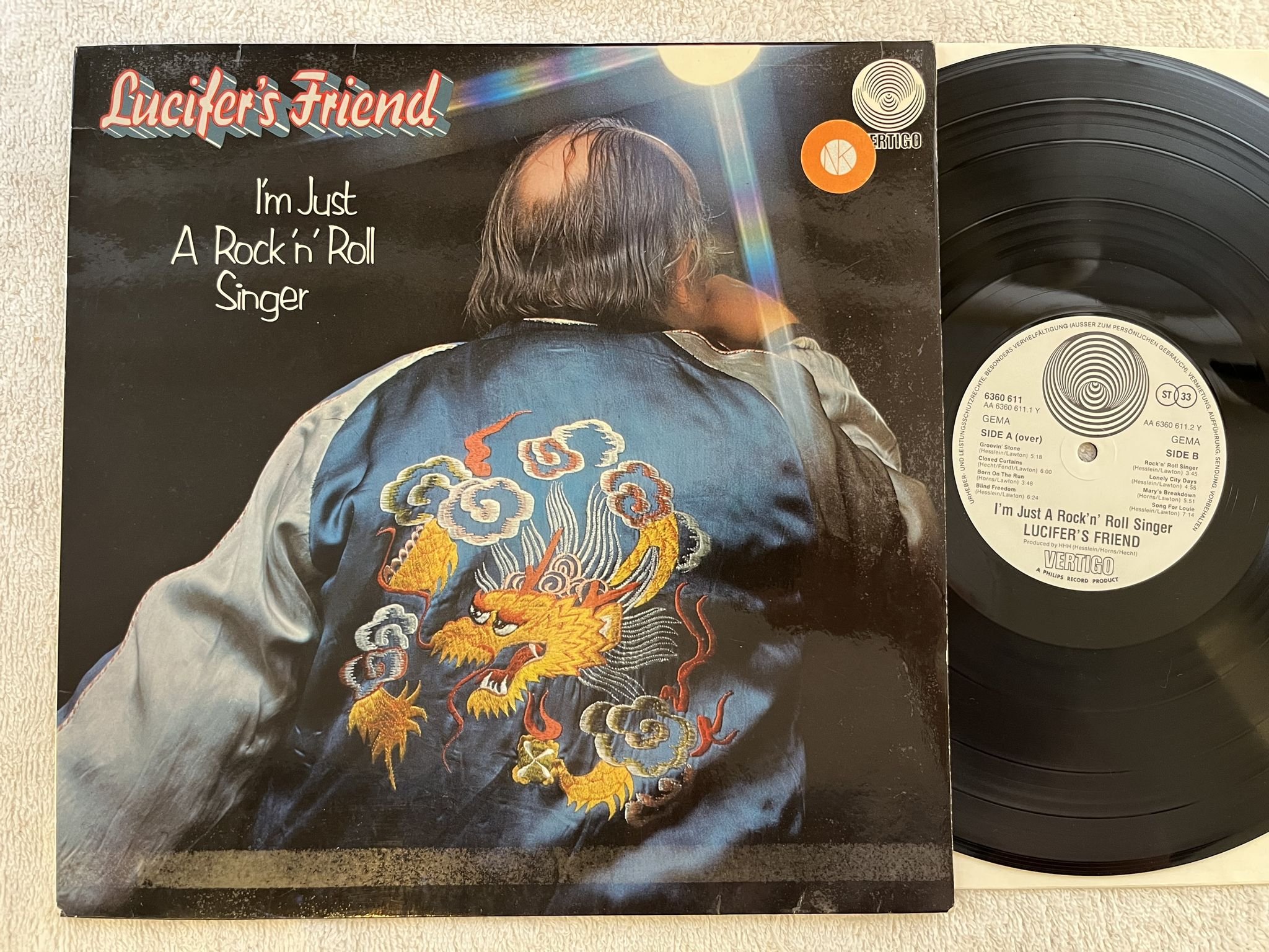 Omslagsbild för skivan LUCIFER'S FRIEND I'm Just A Rock 'N' Roll Singer LP -73 Ger VERTIGO 6360 611
