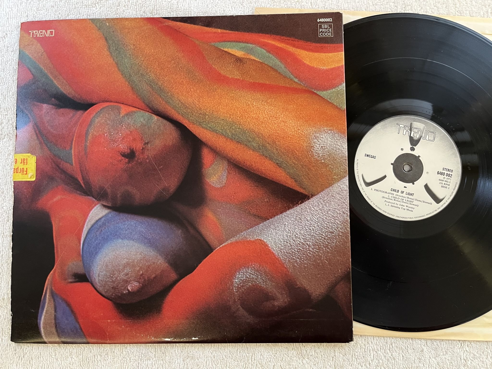 Omslagsbild för skivan SWEGAS child of light LP -71 UK TREND 6480 002 ** PROG ROCK **