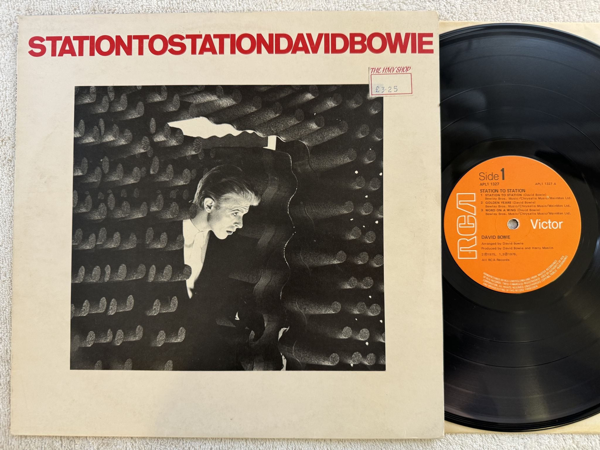 Omslagsbild för skivan DAVID BOWIE station to station LP -76 UK RCA APL1 1327