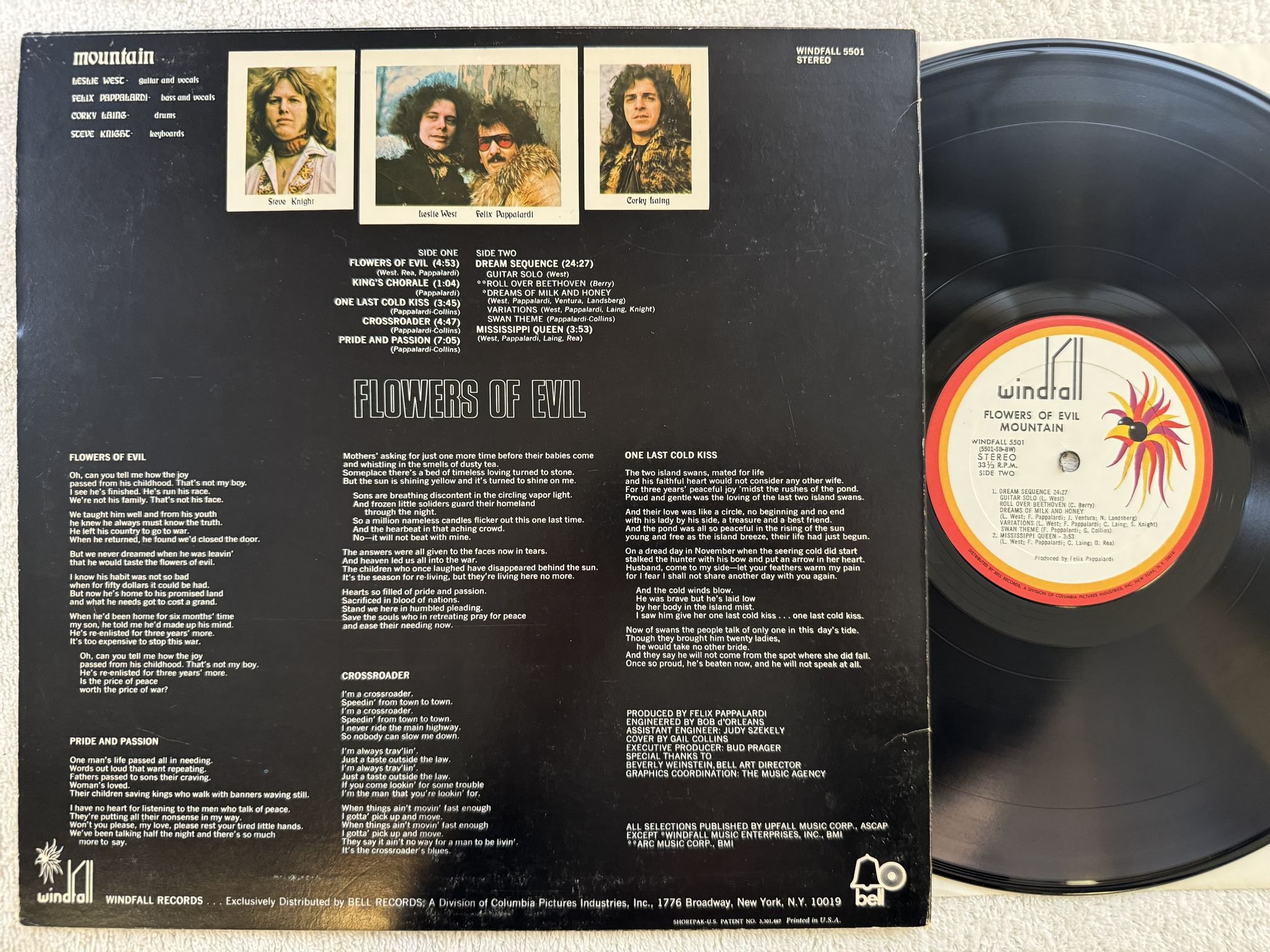 Omslagsbild för skivan MOUNTAIN flowers of evil LP US WINDFALL 5501