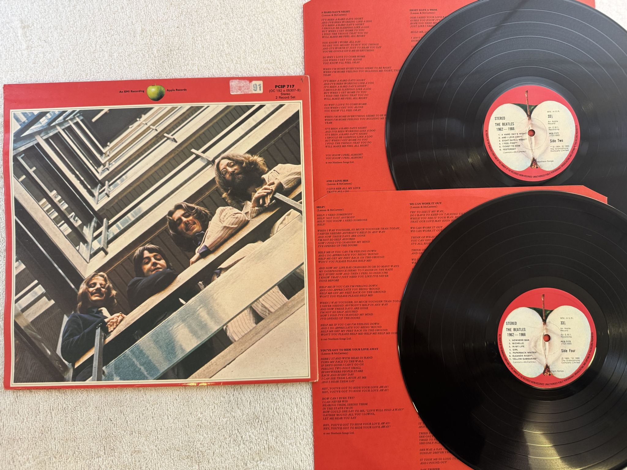 Omslagsbild för skivan THE BEATLES 1962 - 1966 2xLP UK APPLE PCSP 717