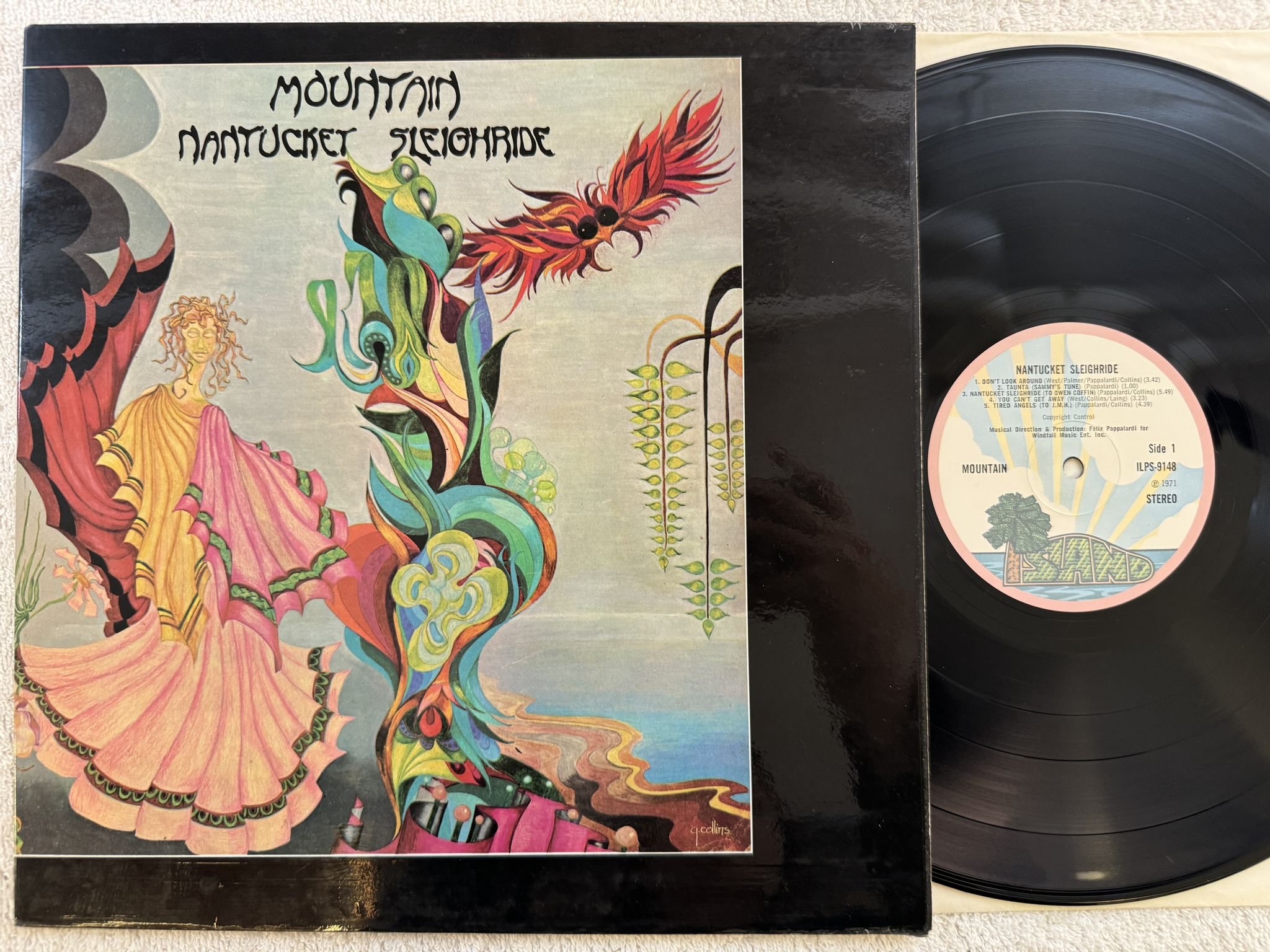 Omslagsbild för skivan MOUNTAIN nantucket sleighride LP -71 UK ISLAND ILPS 9148