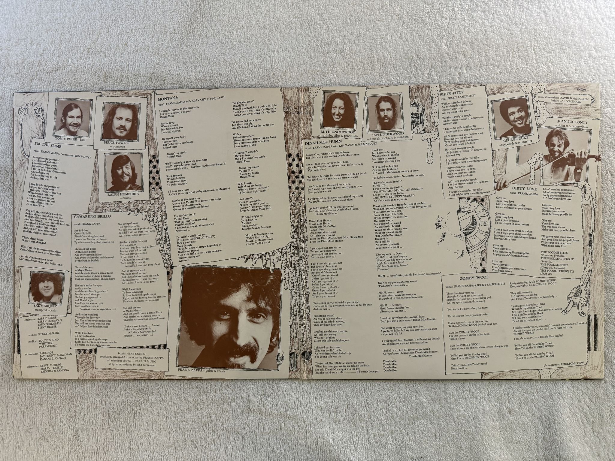 Omslagsbild för skivan THE MOTHERS over nite sensation LP UK DISCREET K 41000