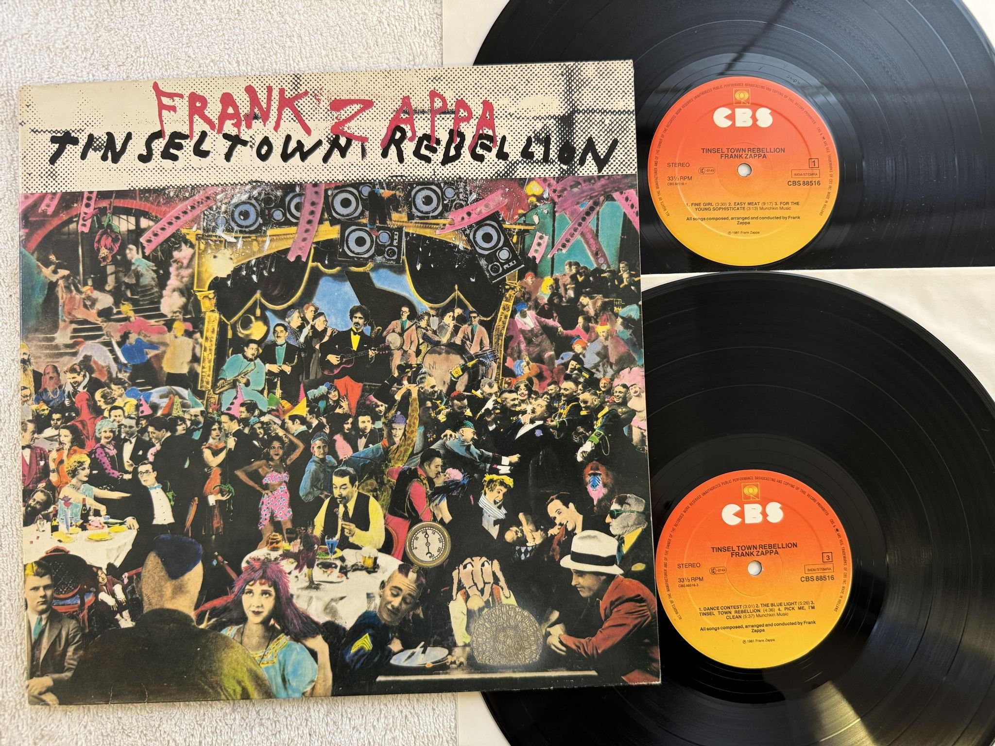 Omslagsbild för skivan FRANK ZAPPA tinsel town rebellion 2xLP -81 Hol CBS 88516