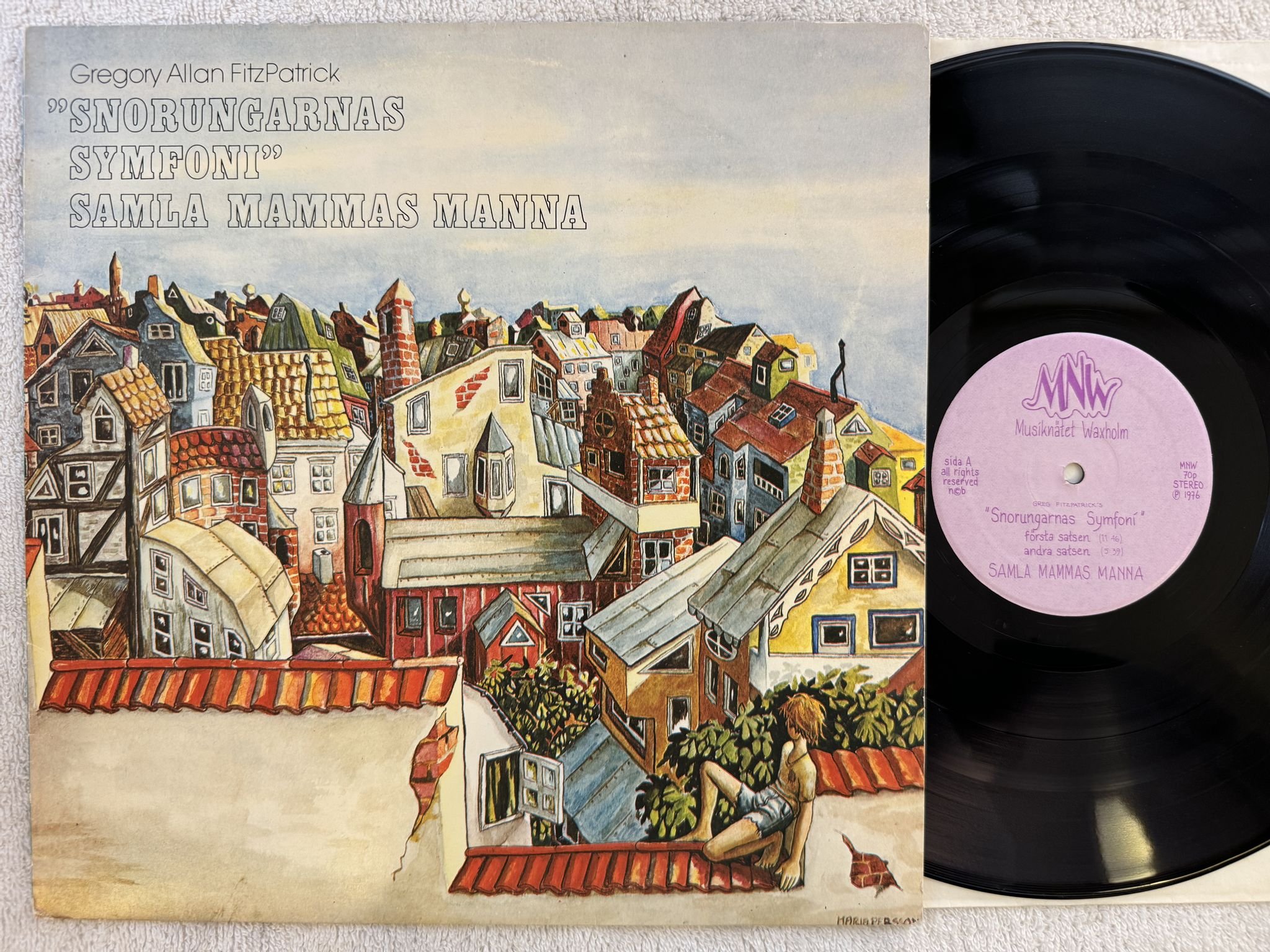 Omslagsbild för skivan SAMLA MAMMAS MANNA snorungarnas symfoni LP -76 Swe MNW 70p