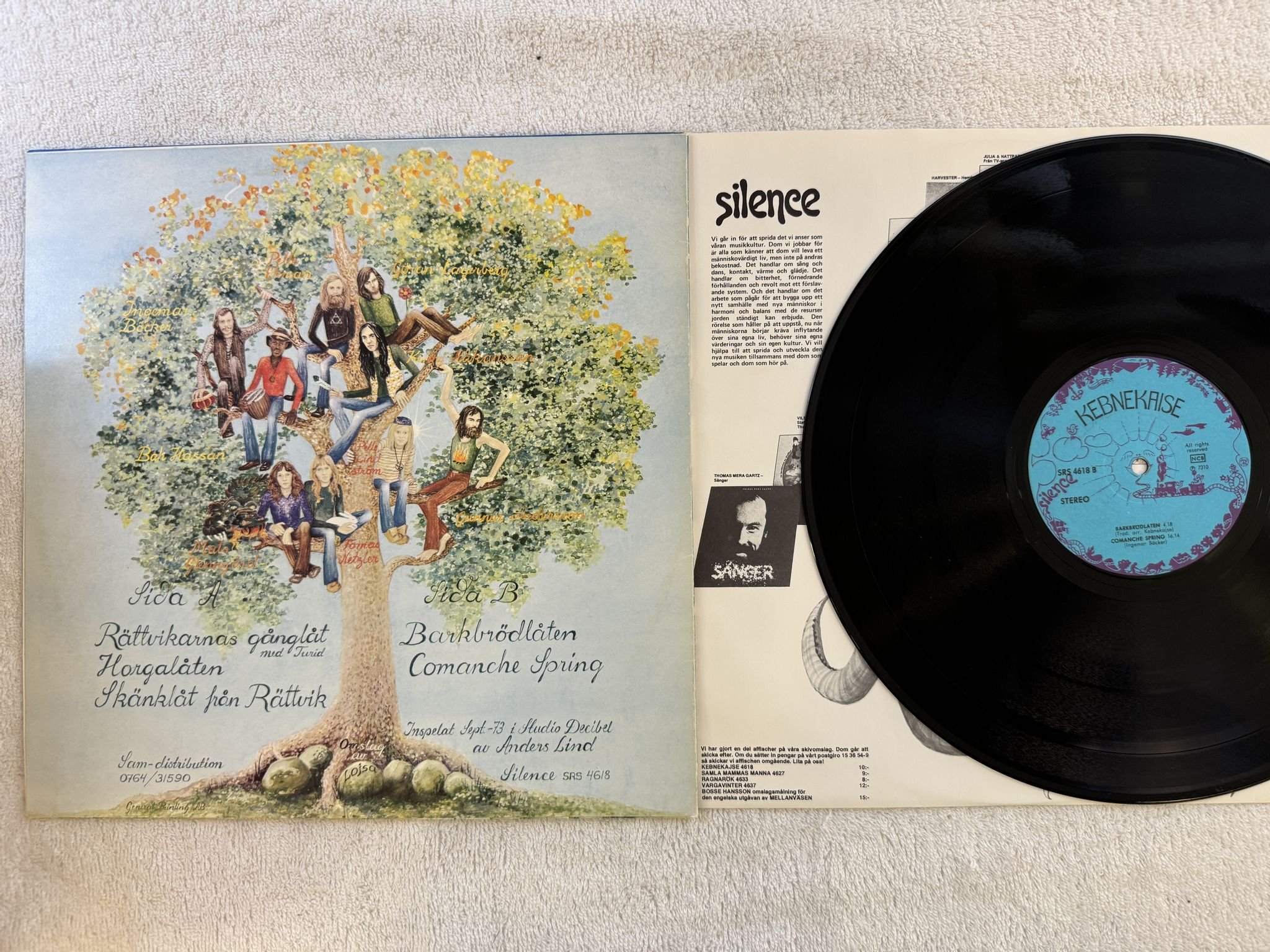 Omslagsbild för skivan KEBNEKAISE s/t LP -73 Swe SILENCE SRS 4618