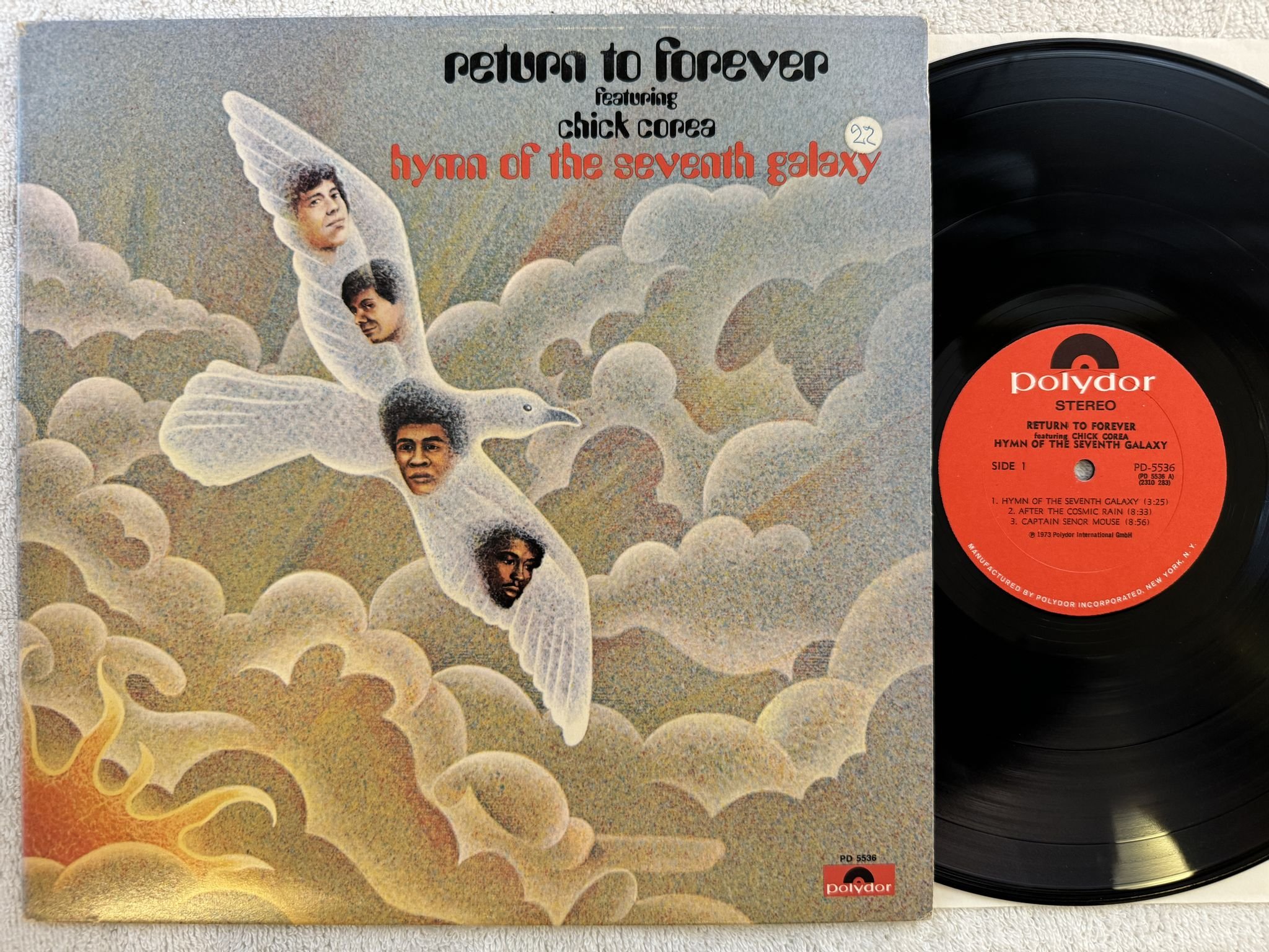 Omslagsbild för skivan RETURN TO FOREVER hymn of the seventh galaxy LP -73 US POLYDOR PD 5536