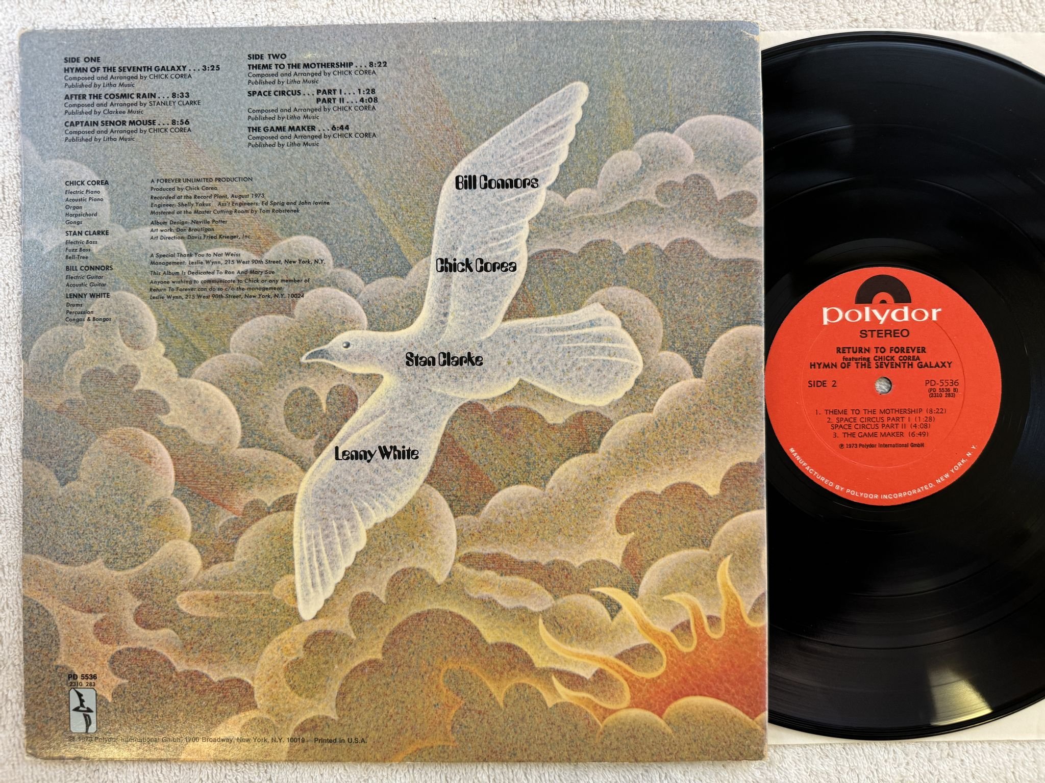 Omslagsbild för skivan RETURN TO FOREVER hymn of the seventh galaxy LP -73 US POLYDOR PD 5536
