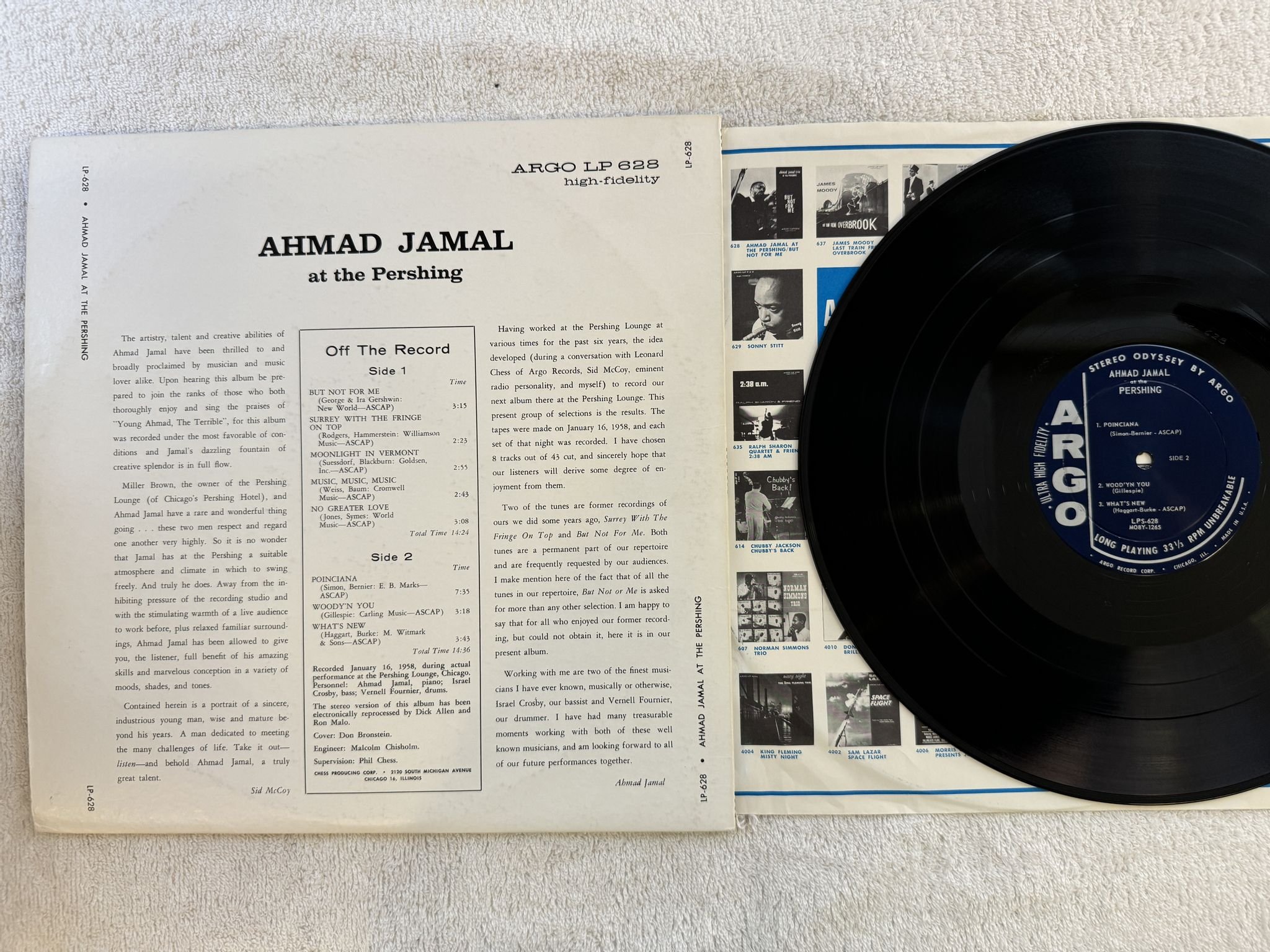Omslagsbild för skivan AHMAD JAMAL at the Pershing LP -58 US ARGO LPS-628
