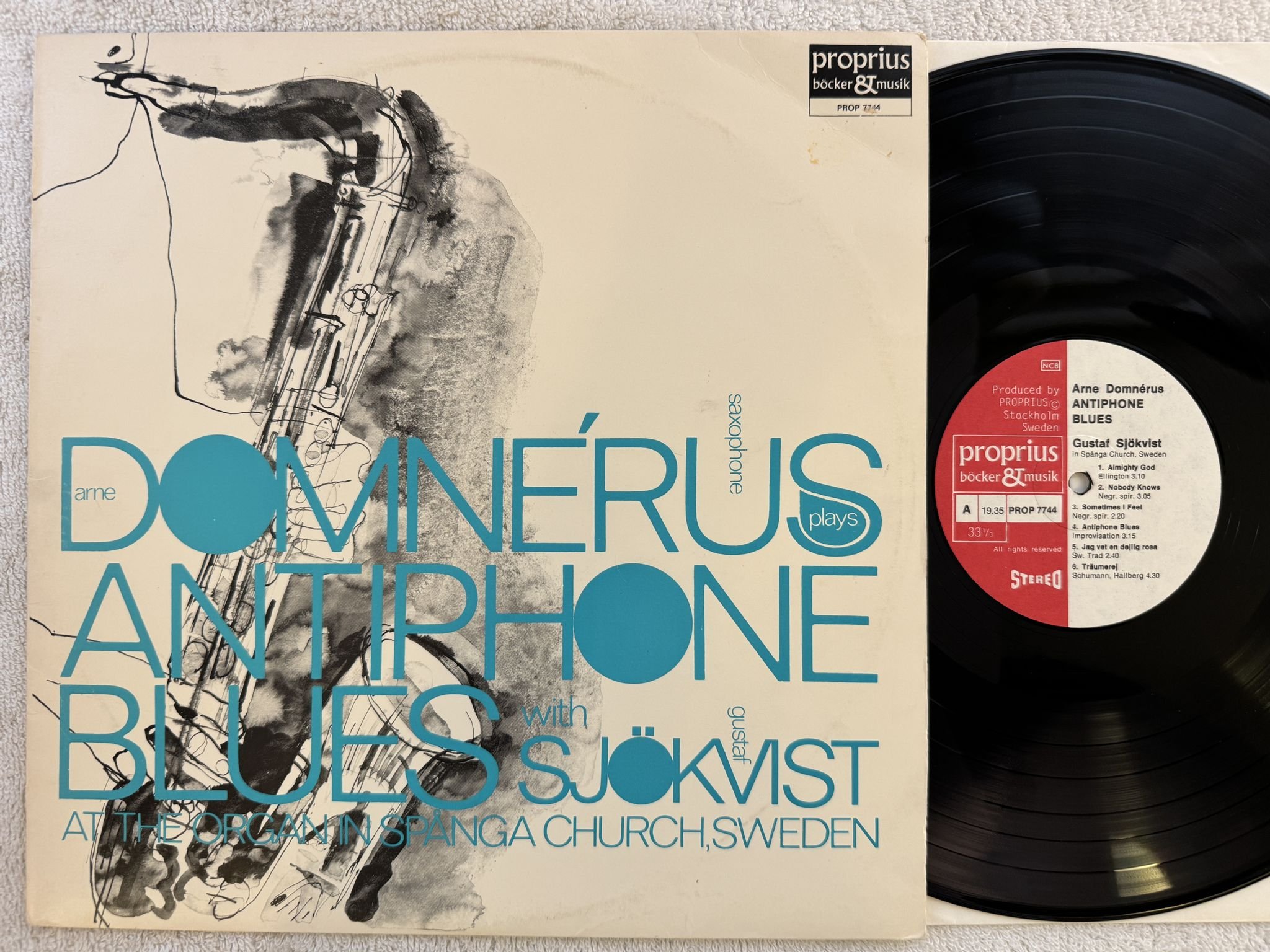 Omslagsbild för skivan ARNE DOMNERUS antiphone blues LP PROPRIUS PROP 7744