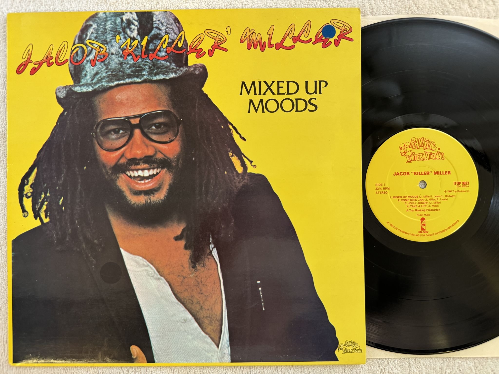 Omslagsbild för skivan JACOB "KILLER" MILLER mixed up moods LP -80 UK top ranking ITOP 9623