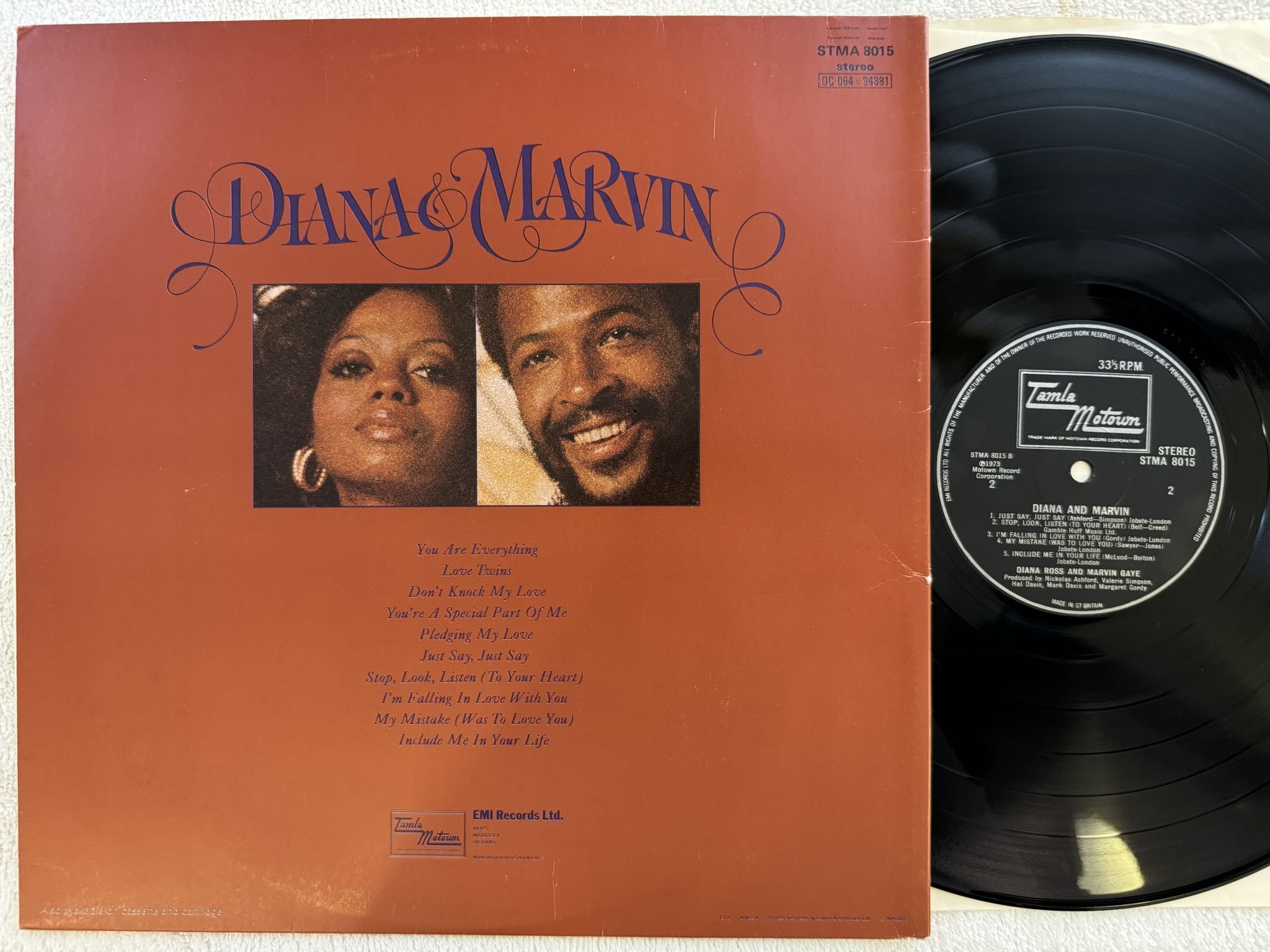 Omslagsbild för skivan MARVIN GAYE & DIANA ROSS LP -73 UK tamla motown STMA 8015