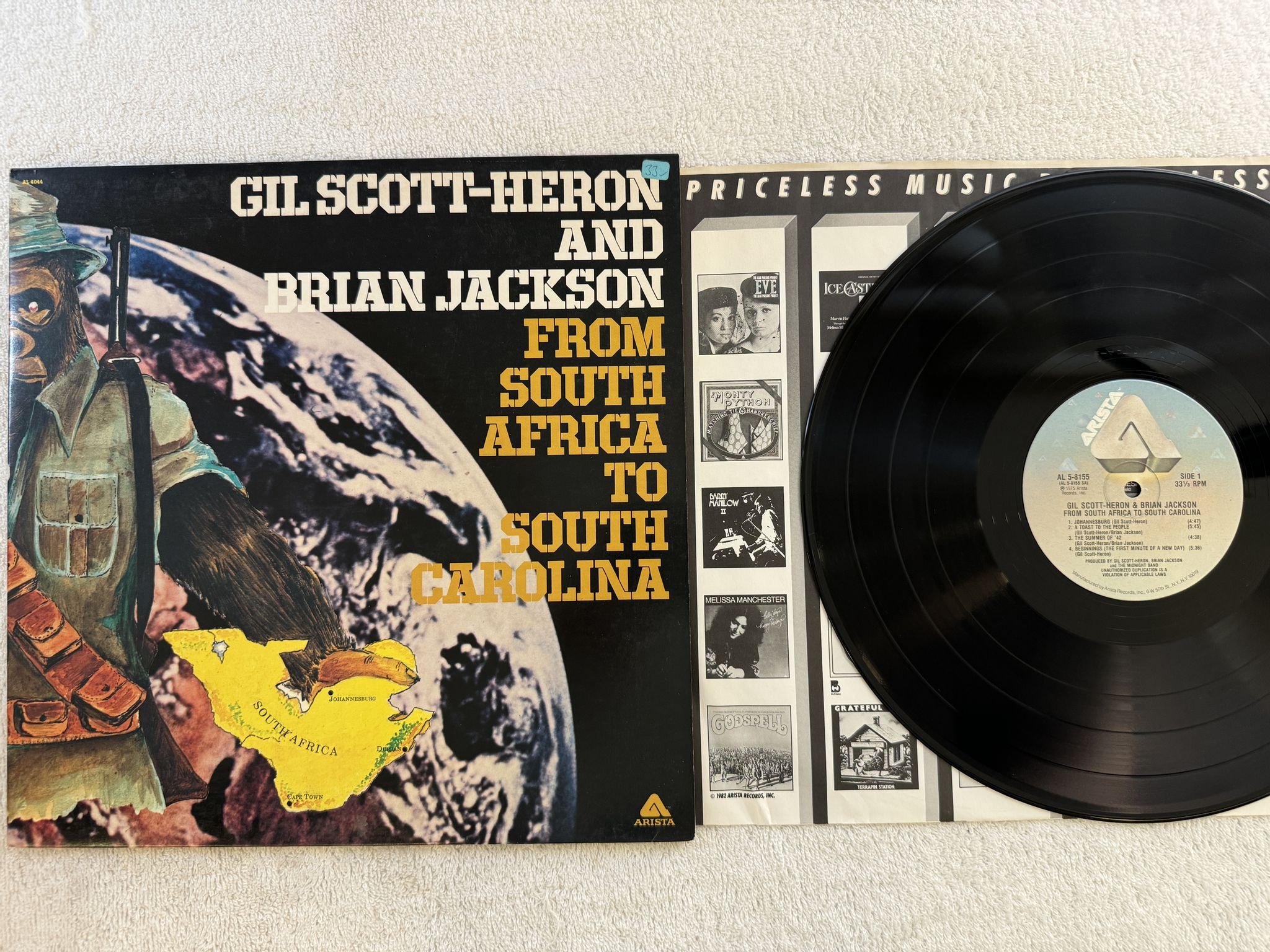 Omslagsbild för skivan GIL SCOTT-HERON & BRIAN JACKSON From South Africa To South Carolina LP US ARISTA