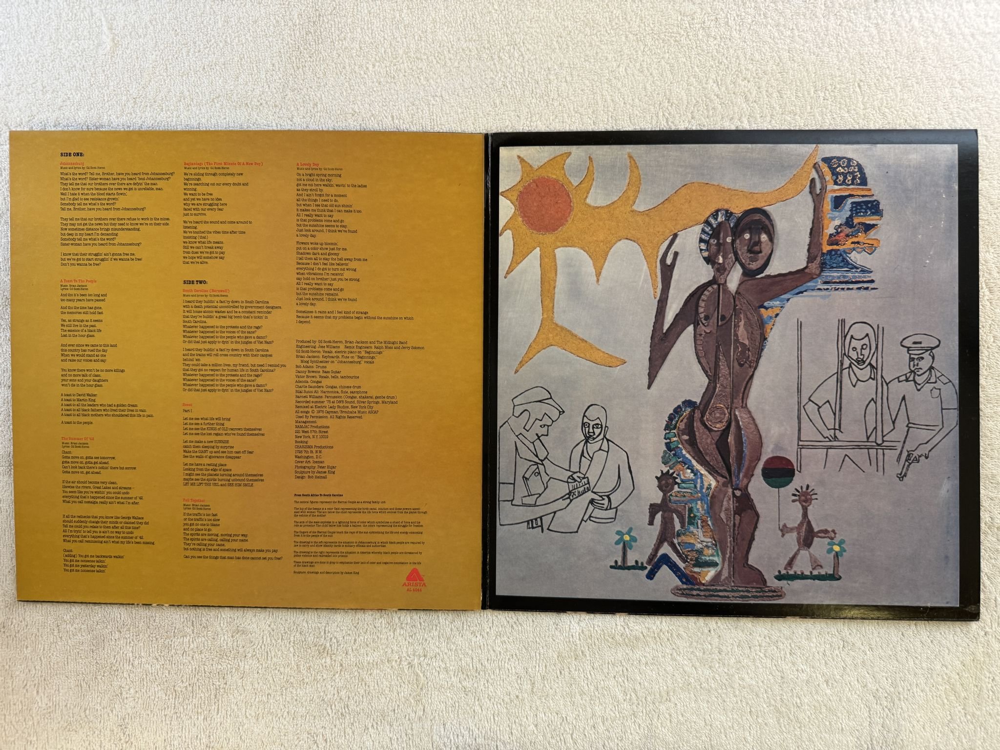 Omslagsbild för skivan GIL SCOTT-HERON & BRIAN JACKSON From South Africa To South Carolina LP US ARISTA