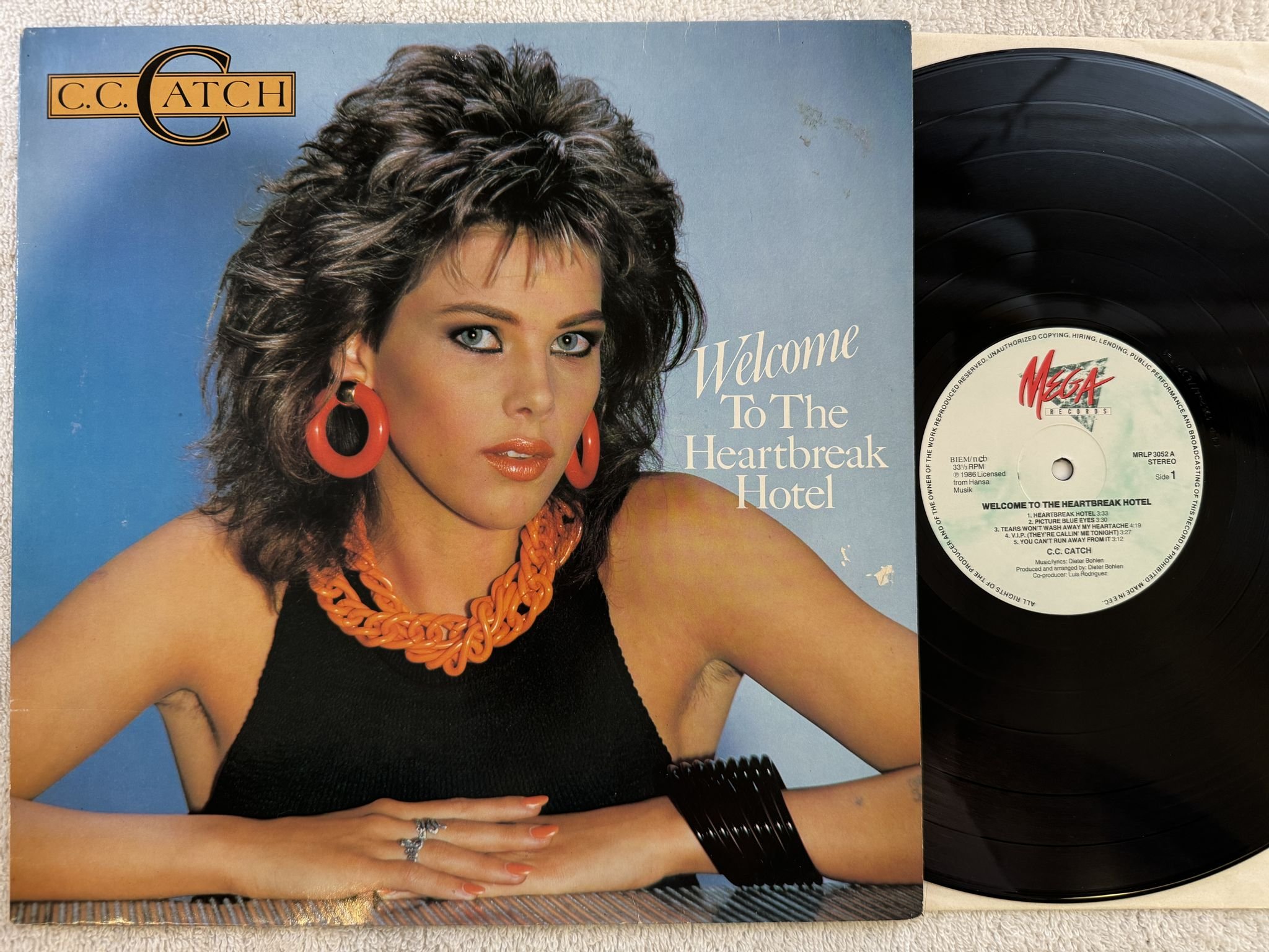 Omslagsbild för skivan CC CATCH Welcome To The Heartbreak Hotel LP -86 MEGA MRLP 3052
