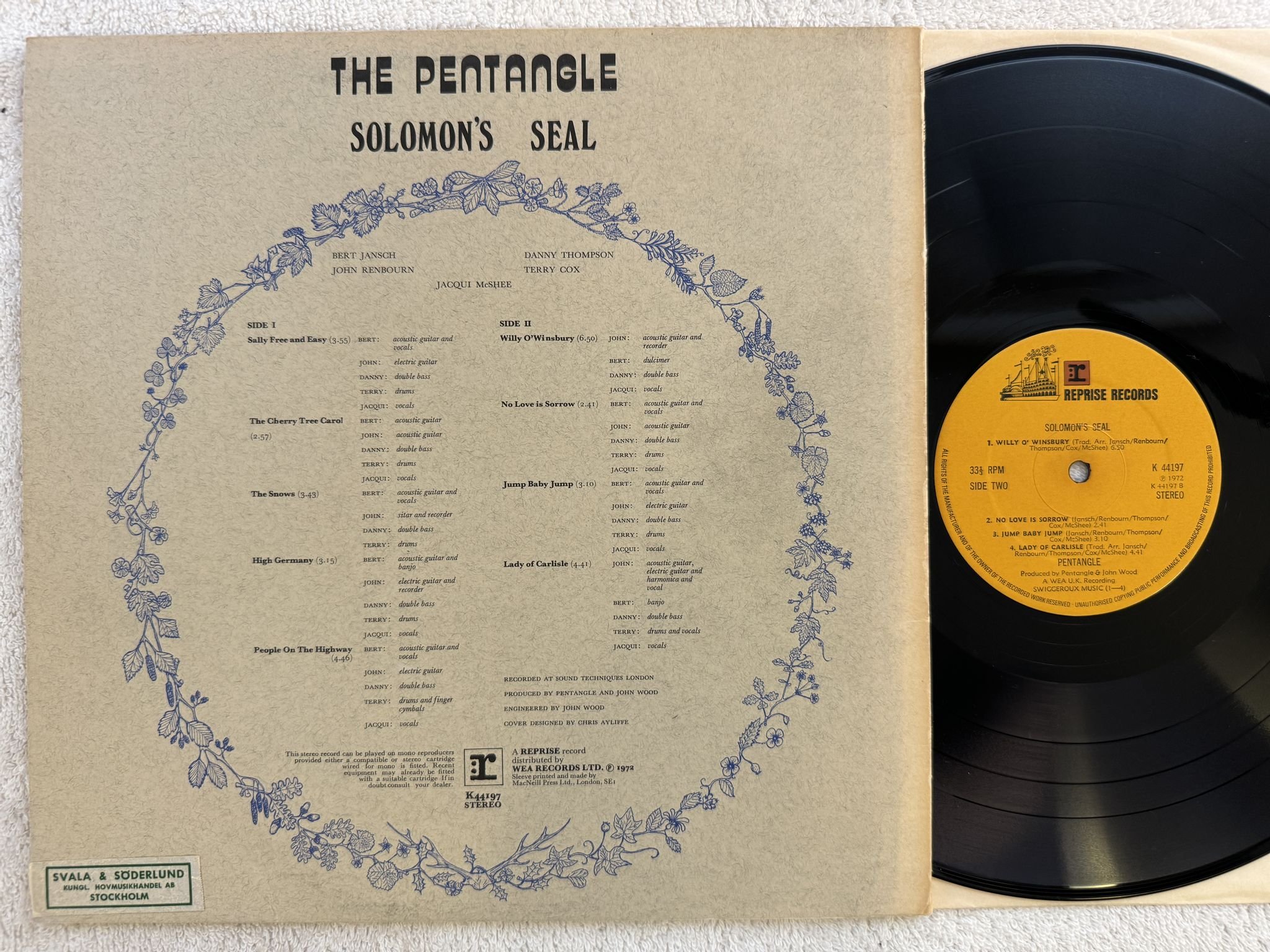 Omslagsbild för skivan PENTANGLE Solomon's seal LP -72 UK REPRISE K 44197 ** Folk Rock **