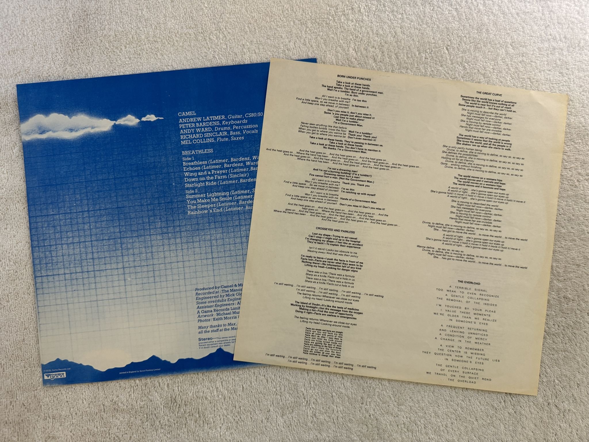 Omslagsbild för skivan CAMEL breathless LP -78 UK DECCA TXS-R 132