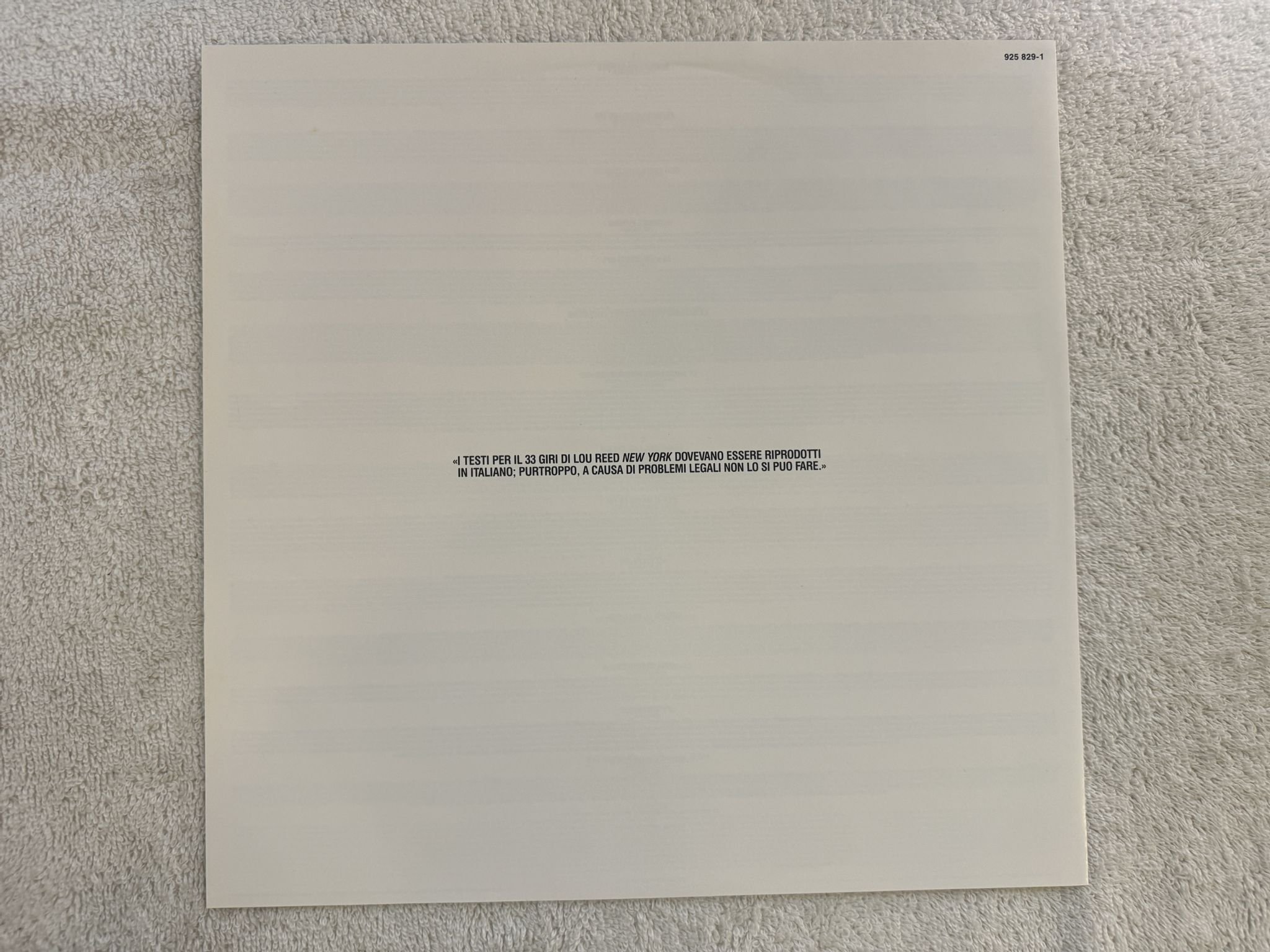 Omslagsbild för skivan LOU REED New York LP -88 Ger SIRE 925 829-1