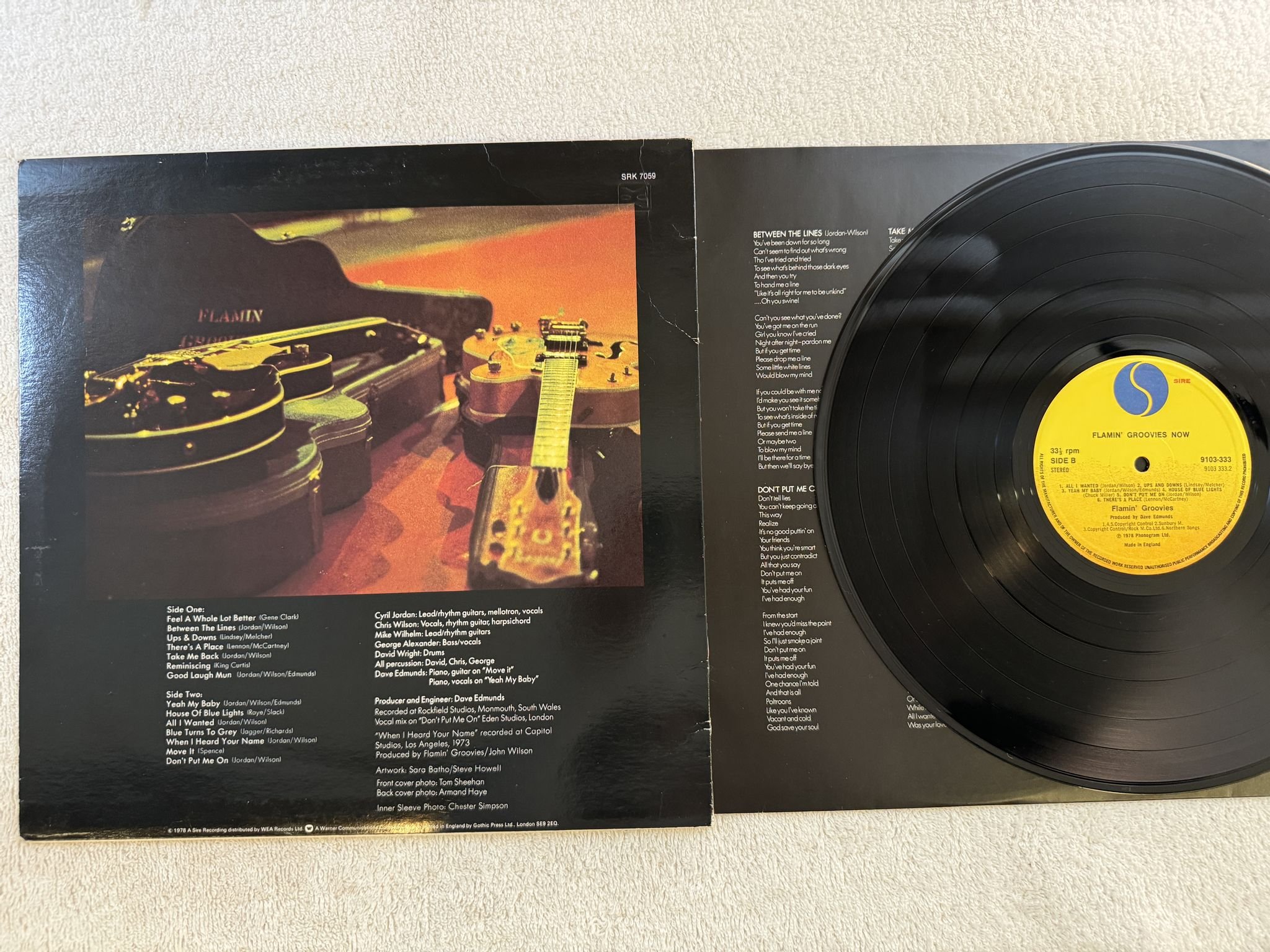 Omslagsbild för skivan FLAMIN' GROOVIES now LP -78 UK SIRE 9103 333