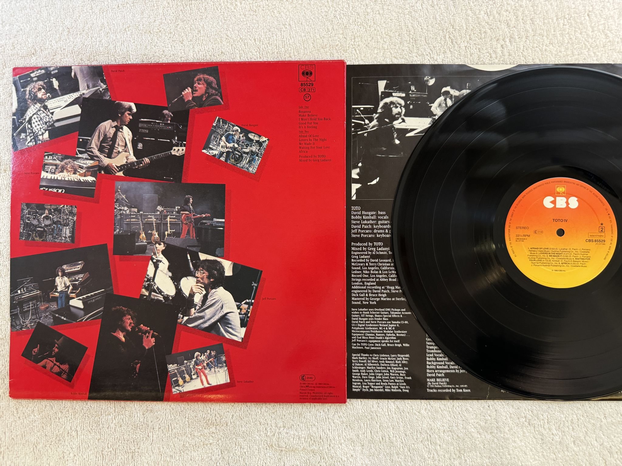 Omslagsbild för skivan TOTO IV LP -82 Hol CBS 85529 *** CLASSIC ***