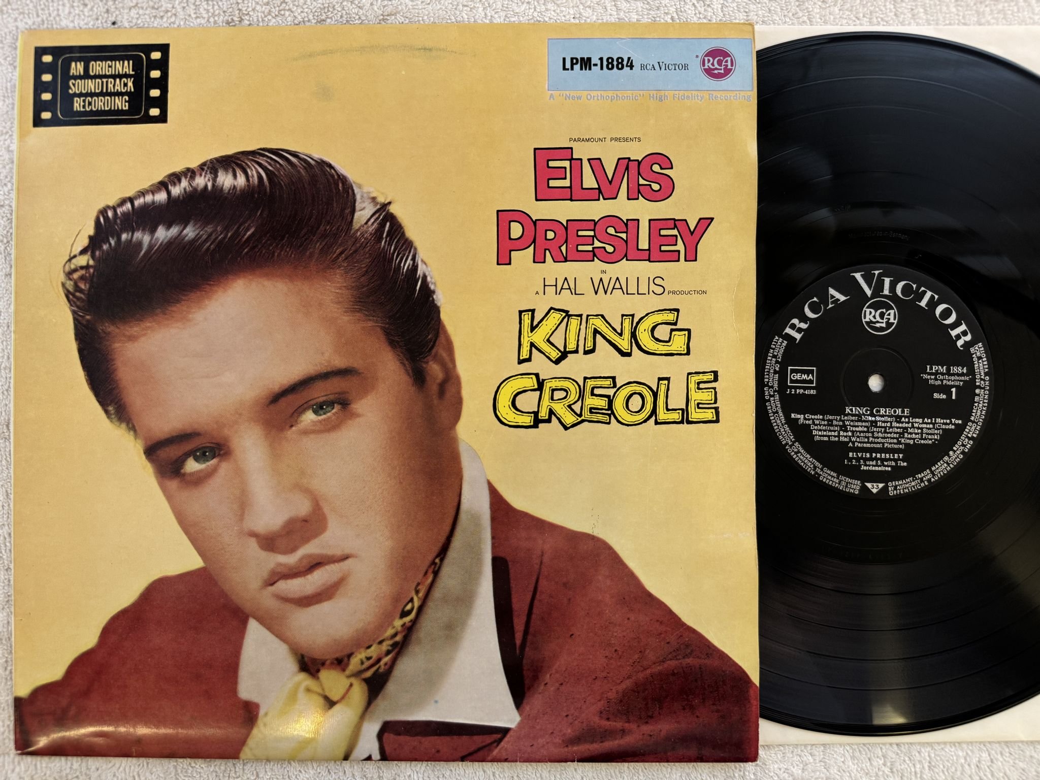 Omslagsbild för skivan ELVIS PRESLEY King Creole LP -6? Ger RCA LPM 1884