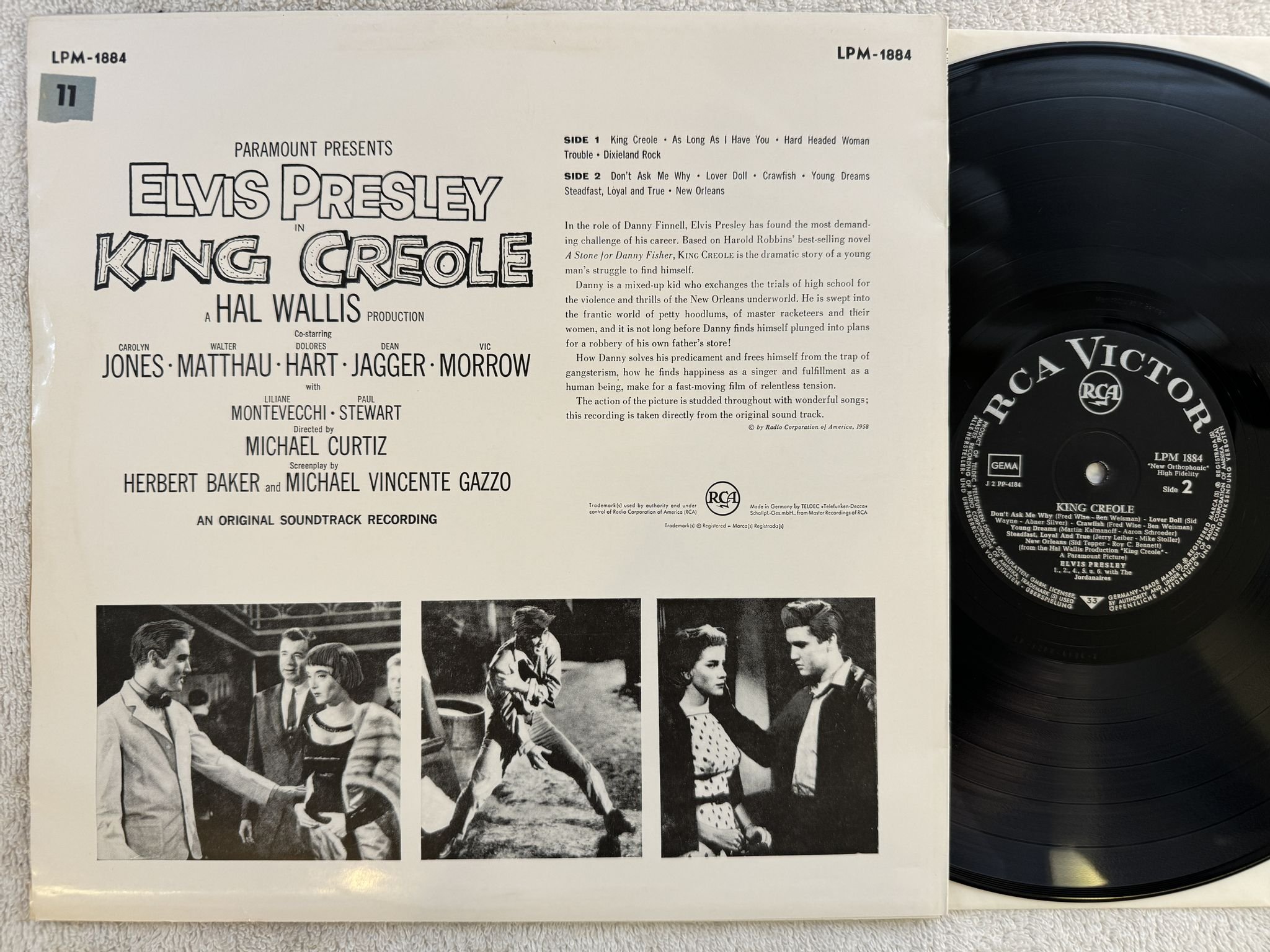 Omslagsbild för skivan ELVIS PRESLEY King Creole LP -6? Ger RCA LPM 1884