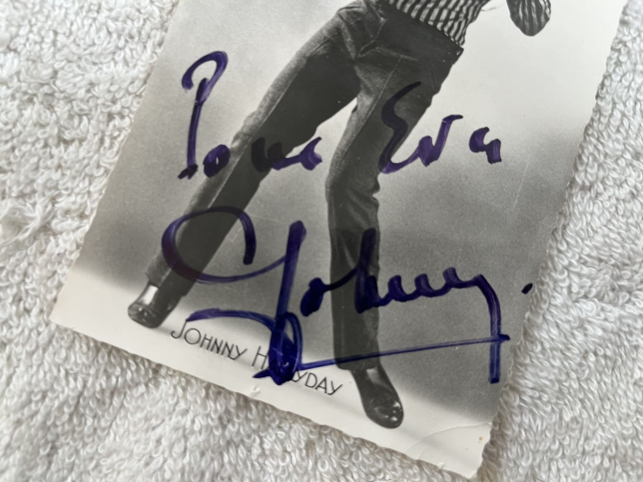 Omslagsbild för skivan Signed Johnny Hallyday fan card **The Bob Asklöf collection **