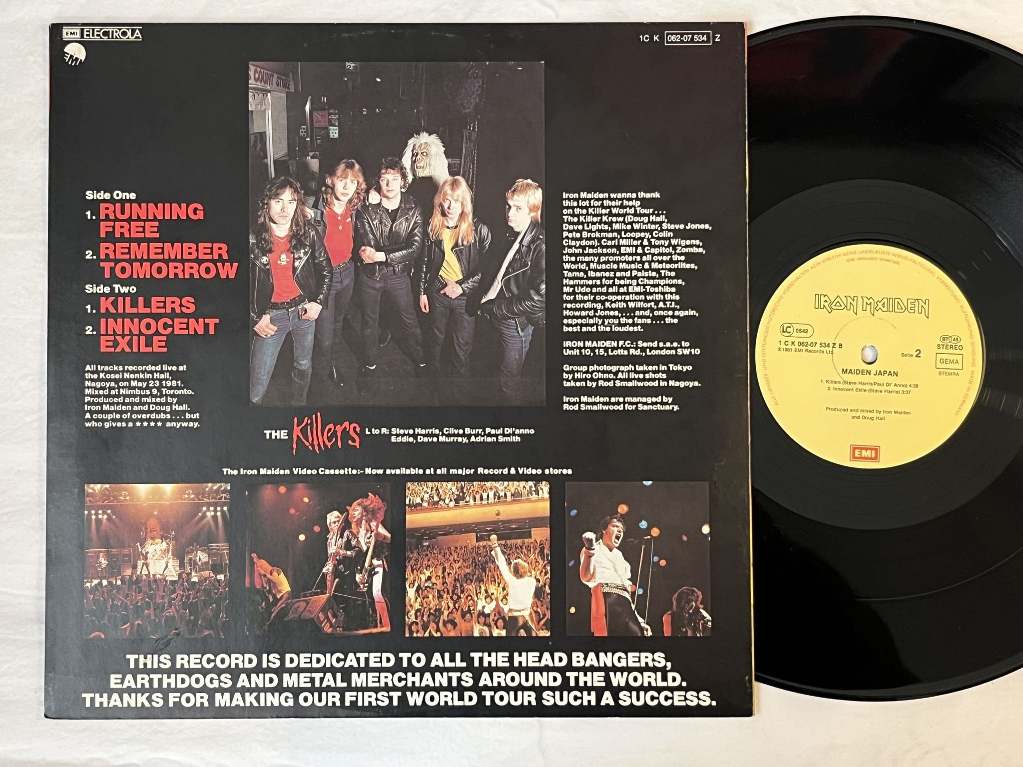 Omslagsbild för skivan IRON MAIDEN Maiden Japan 12" -81 EMI 1C K 062-07 534 Z